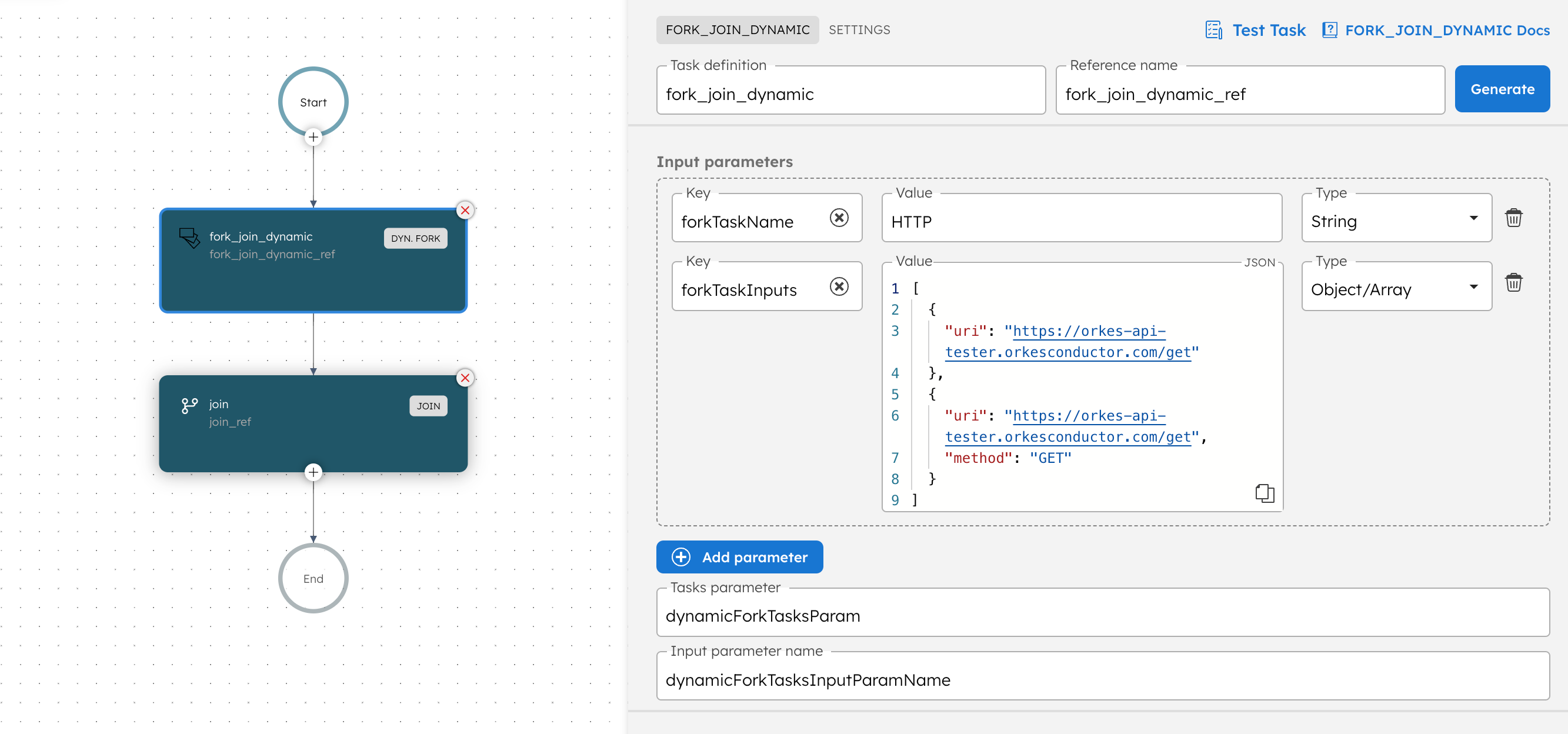 Screenshot of Dynamic Fork Task in Orkes Conductor