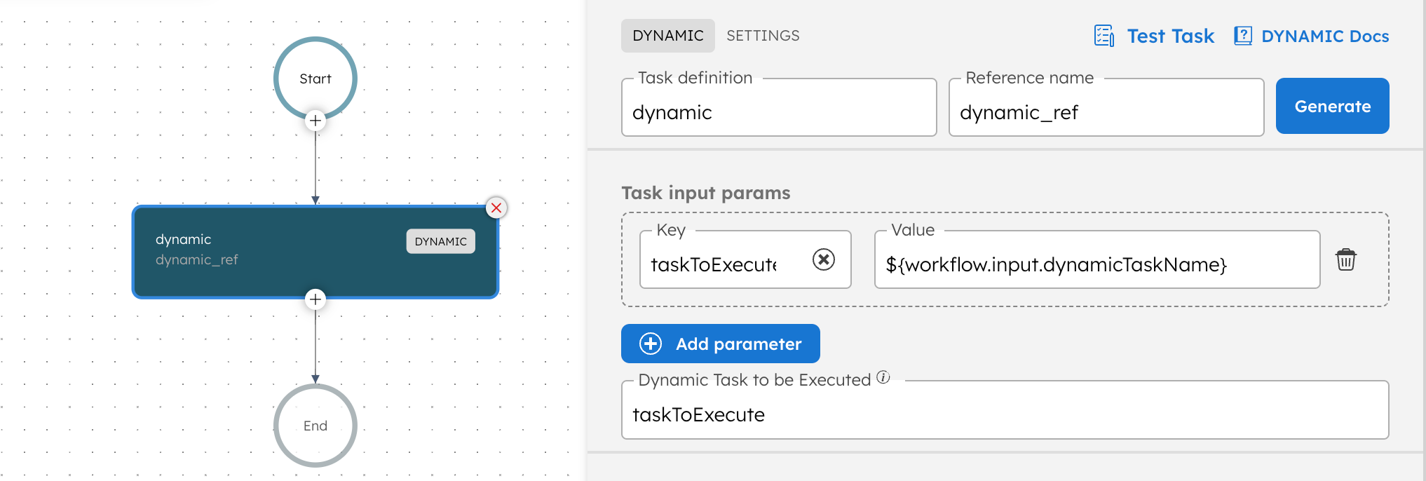 Screenshot of Dynamic Task in Orkes Conductor