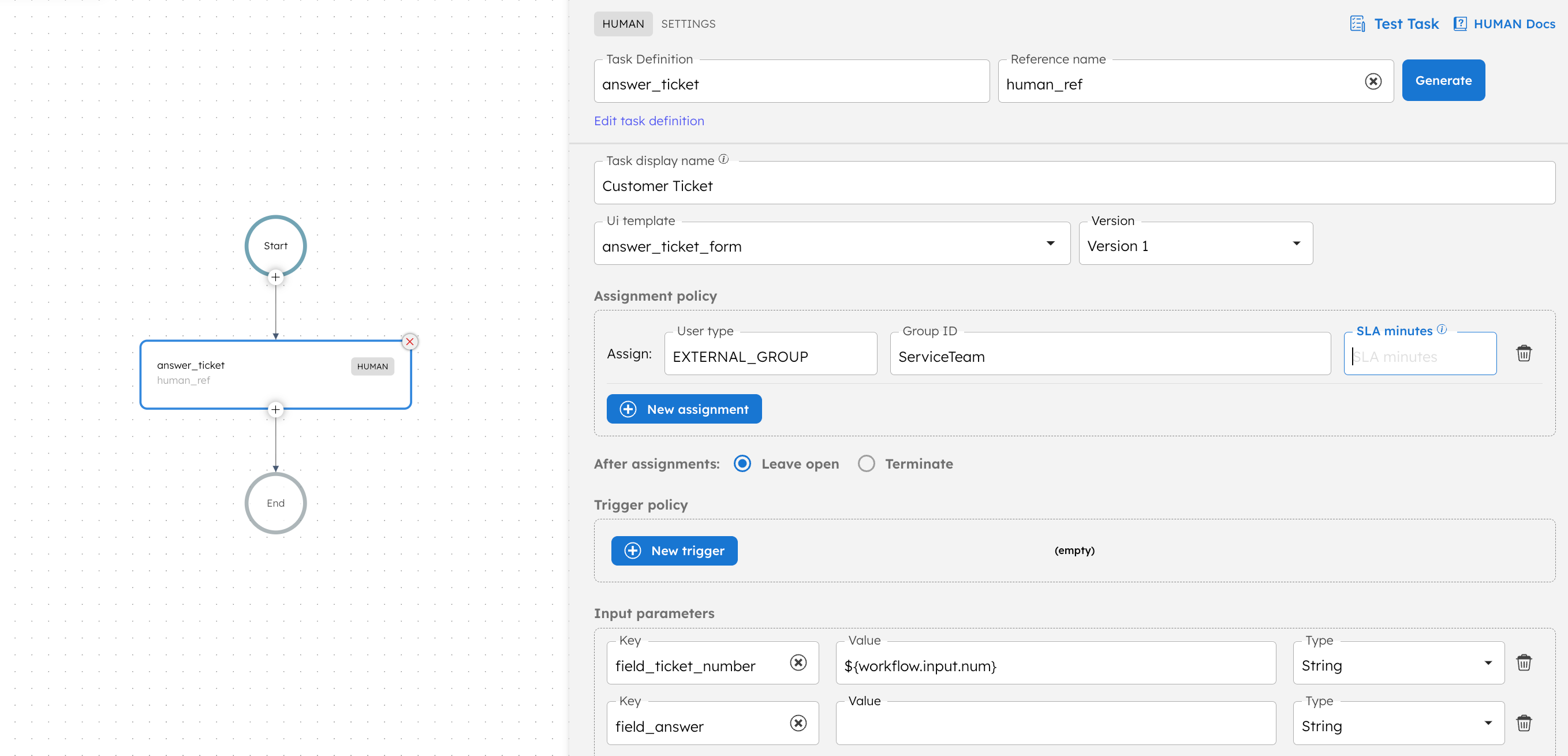 Screenshot of Human Task in Orkes Conductor