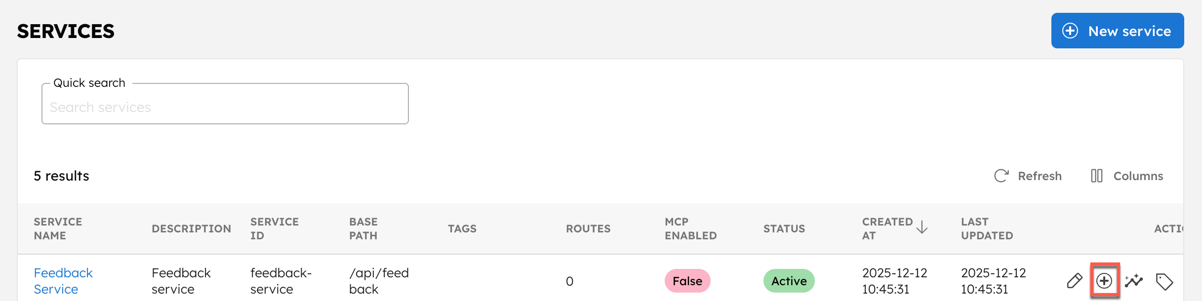Adding route to feedback service