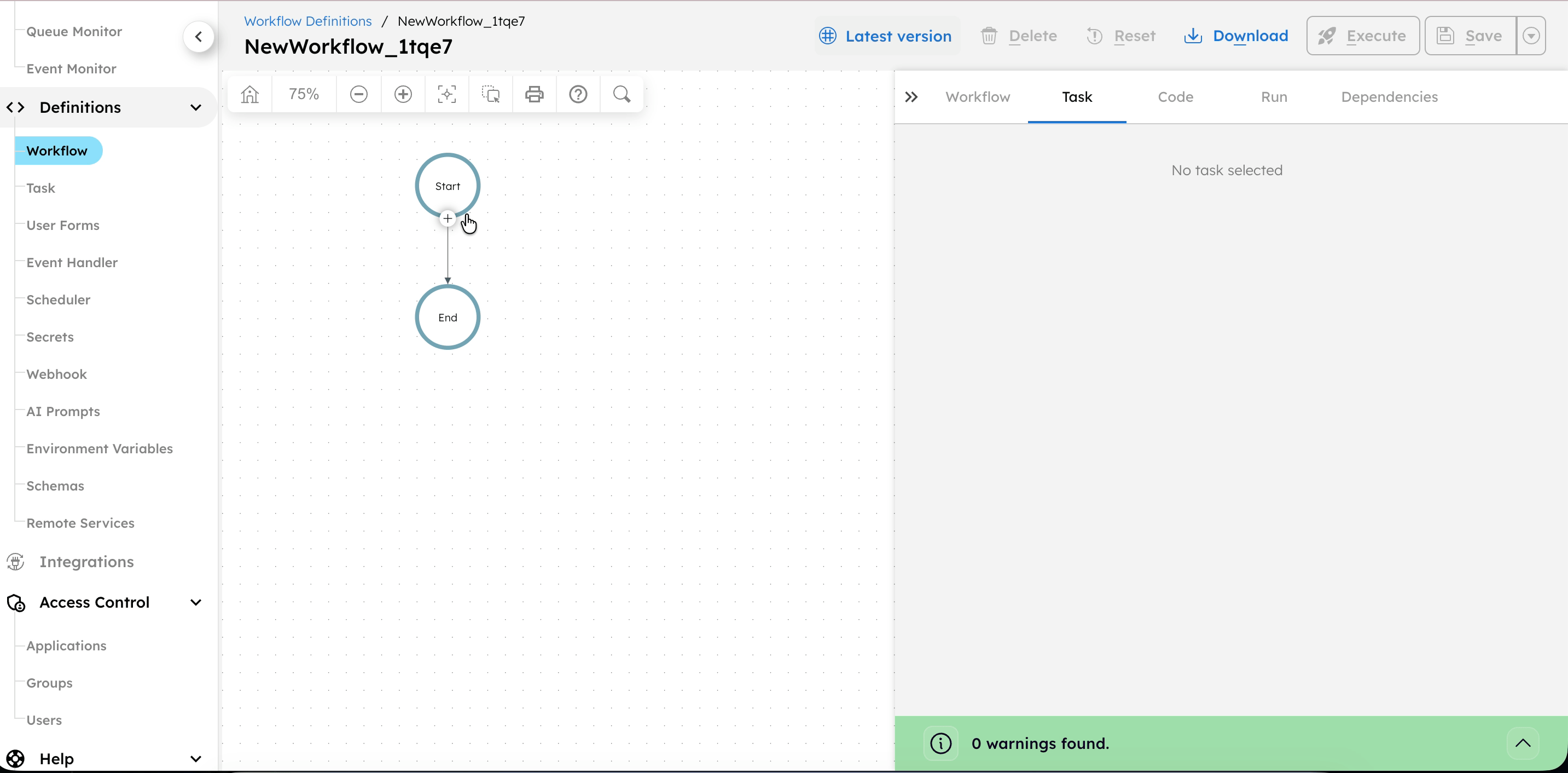 Adding the registered service to a gRPC task