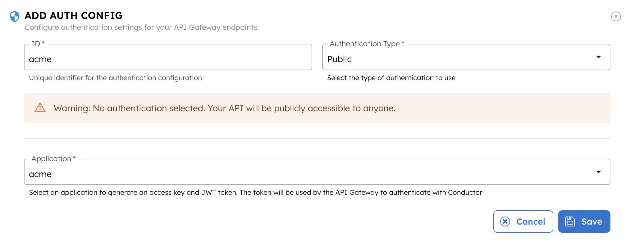Auth configuration for feedback service
