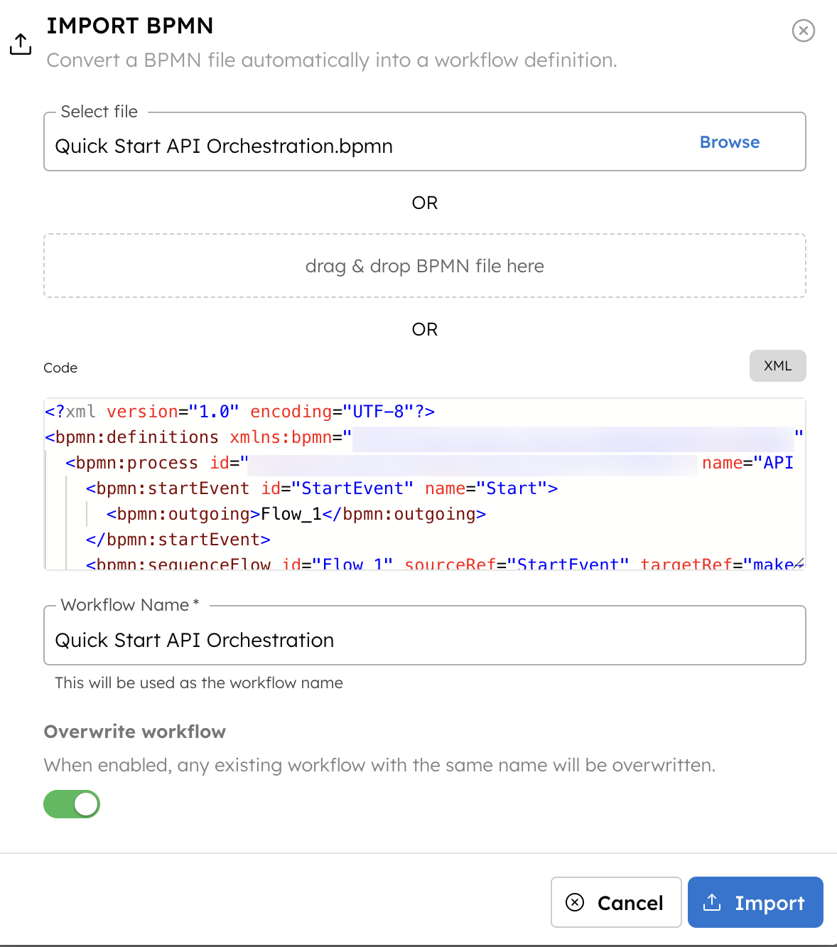 BPMN Importer