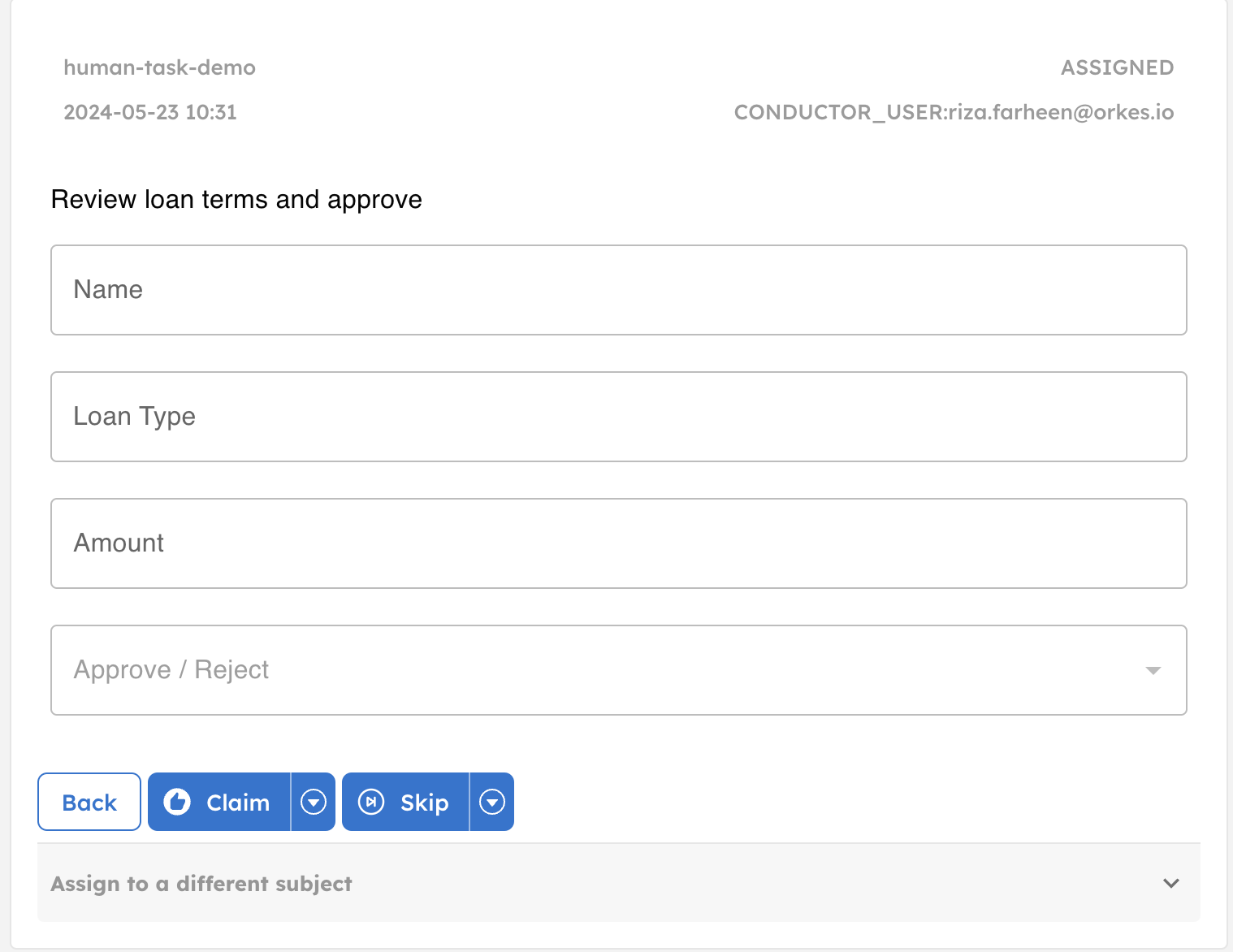 Claiming human tasks forms 