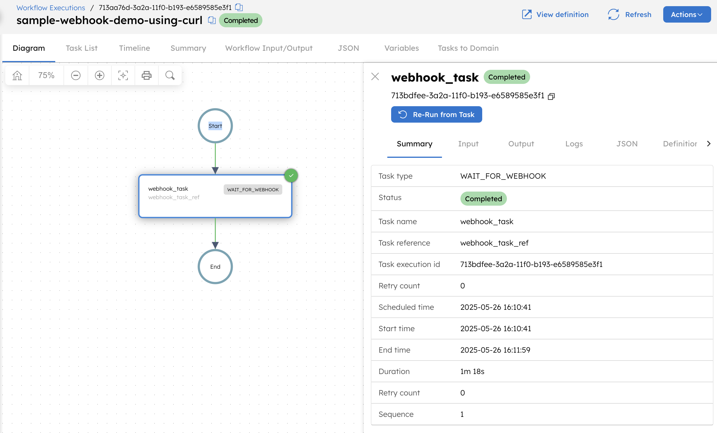 Completed Workflow