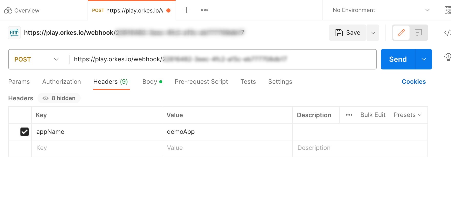 Configuring headers in Postman request