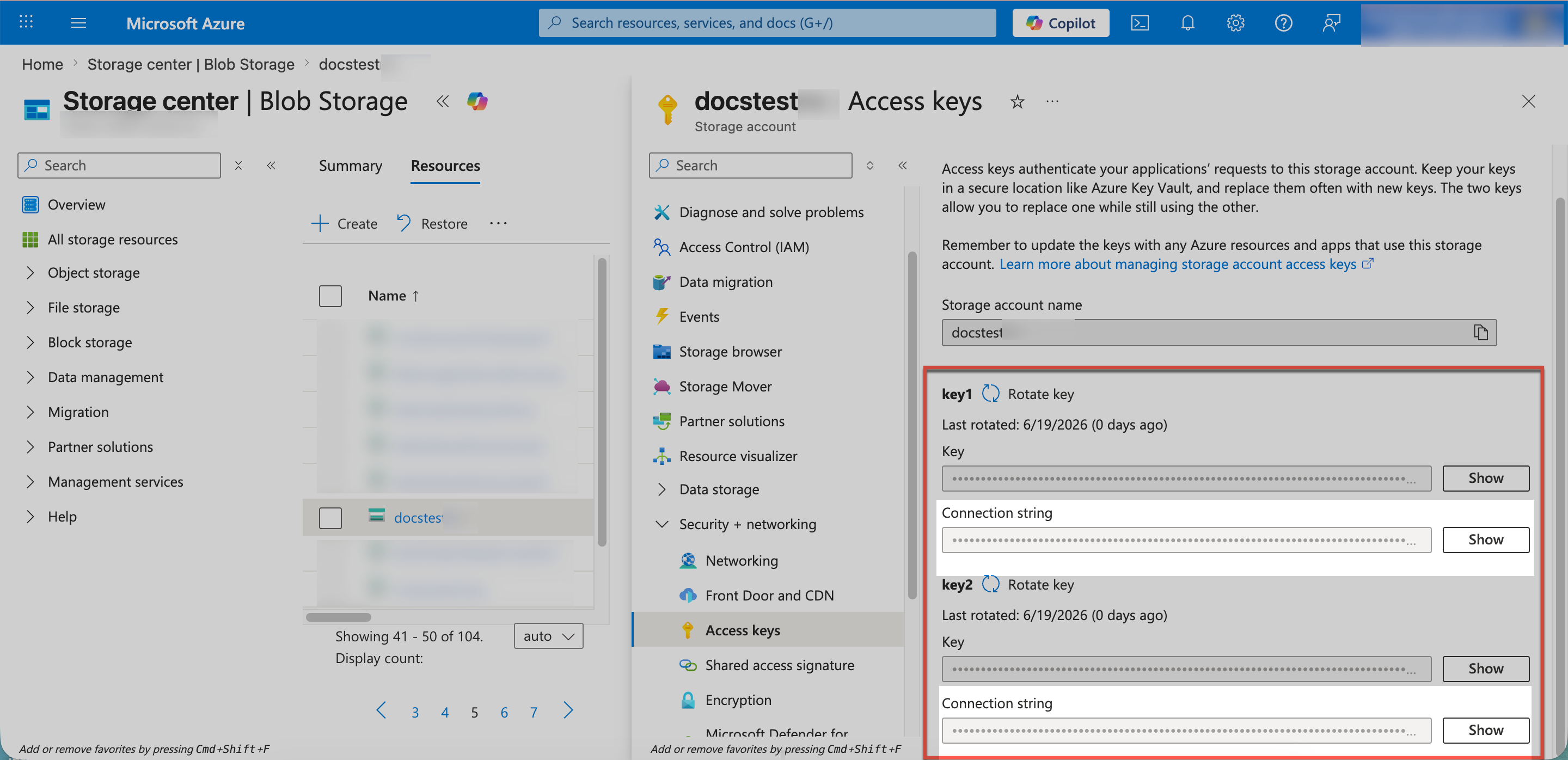 Retrieving connection string from Azure portal.