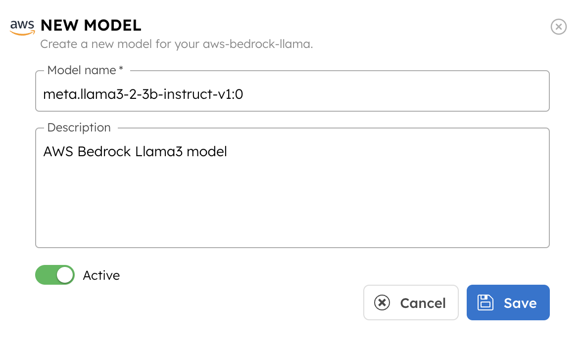 Create AWS Bedrock Llama 2 Integration Model