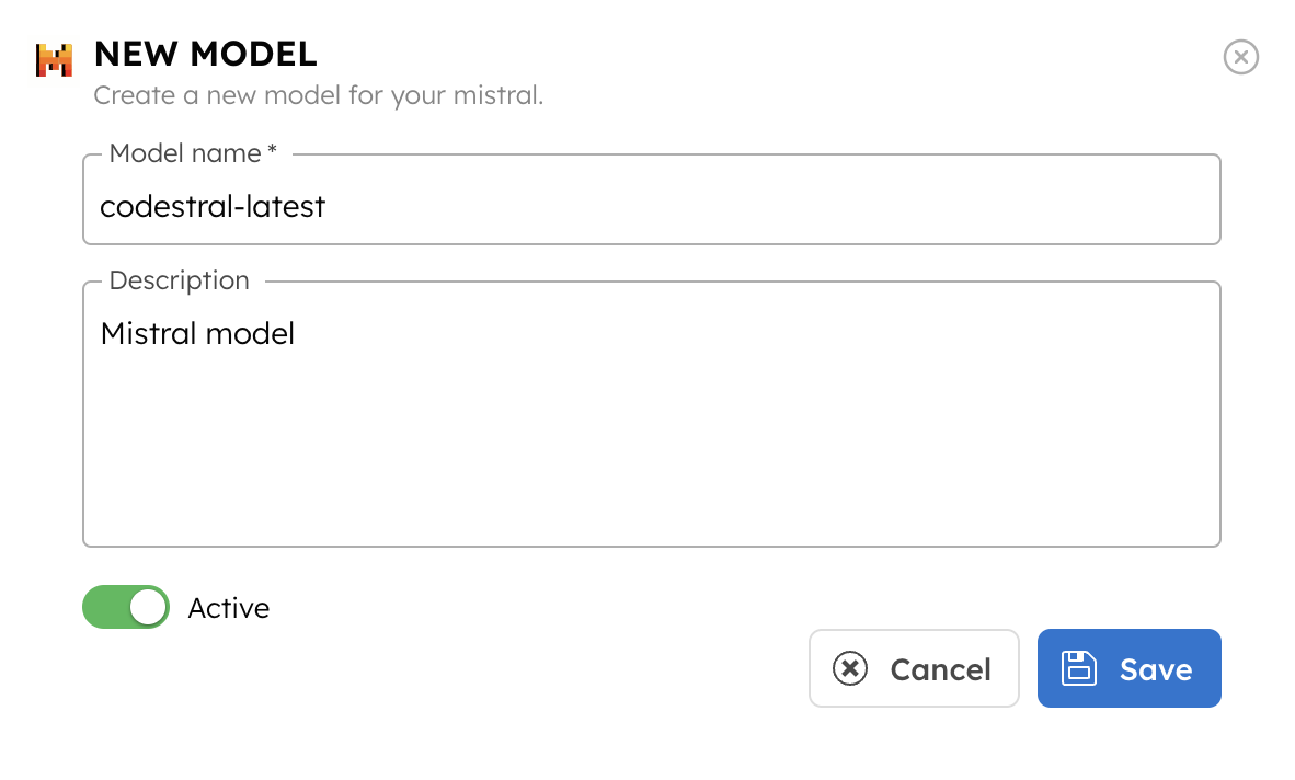 Create Mistral Integration Model