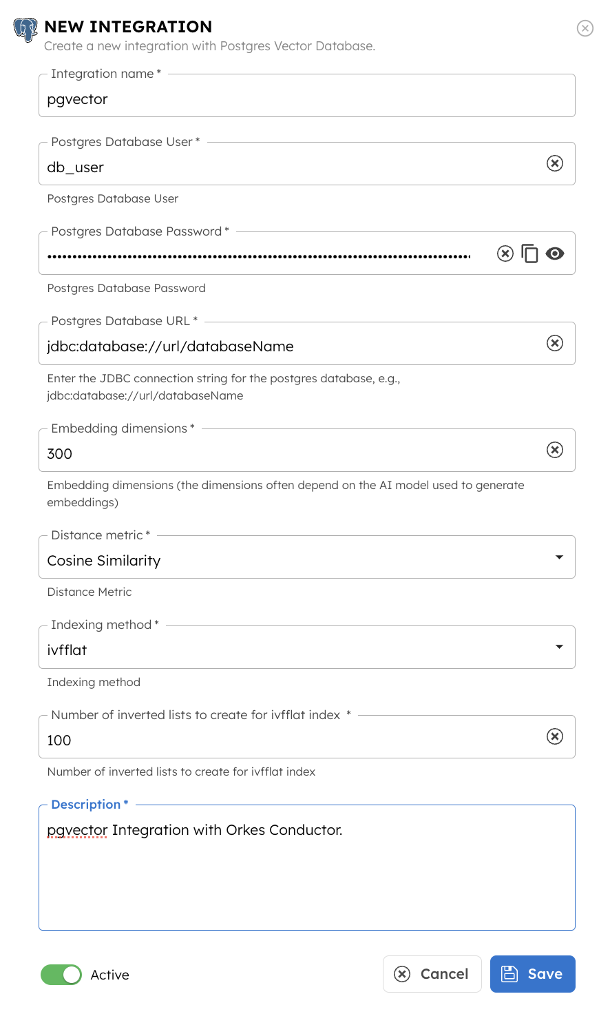 Postgres Vector Database Integration with Orkes Conductor
