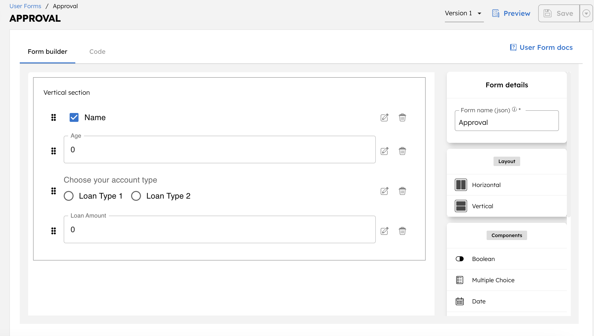 Creating user forms for human task in Orkes Conductor