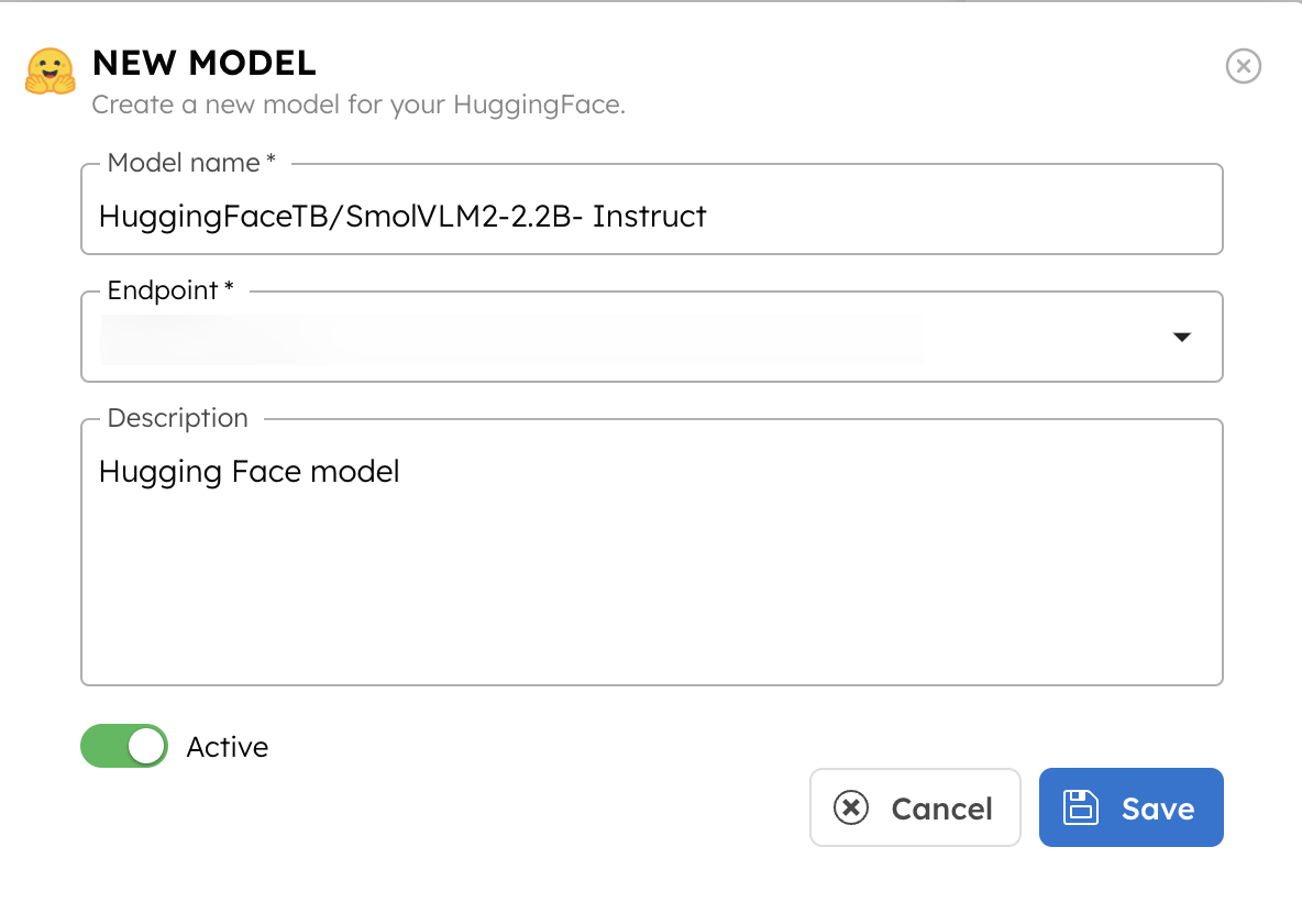 Creating new model for Hugging Face Integration