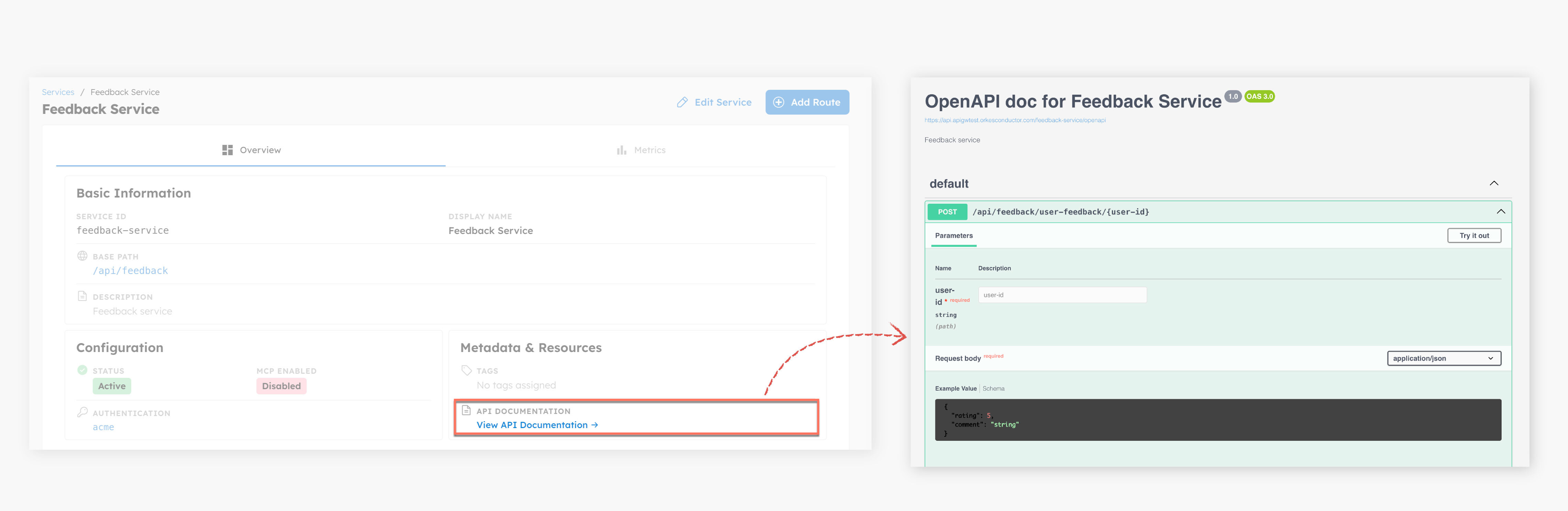 OpenAPI documentation for the APIs