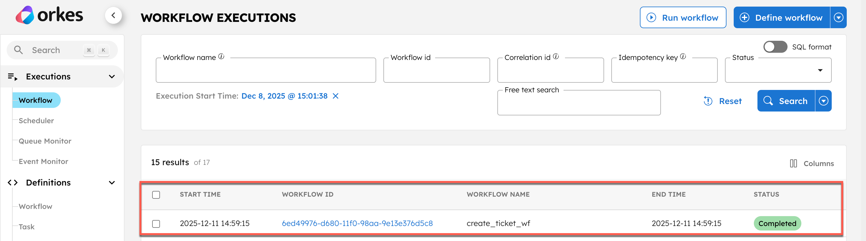 Workflow triggered by the route