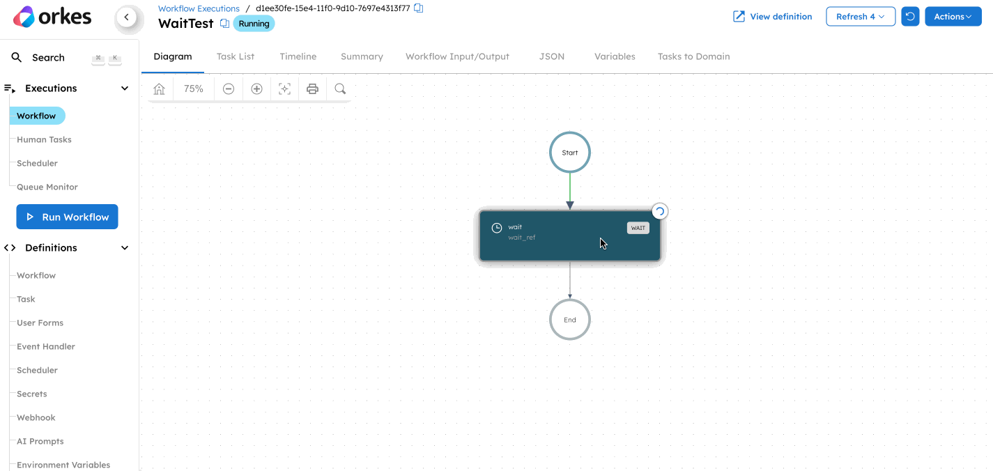 Update a task's status in Conductor UI