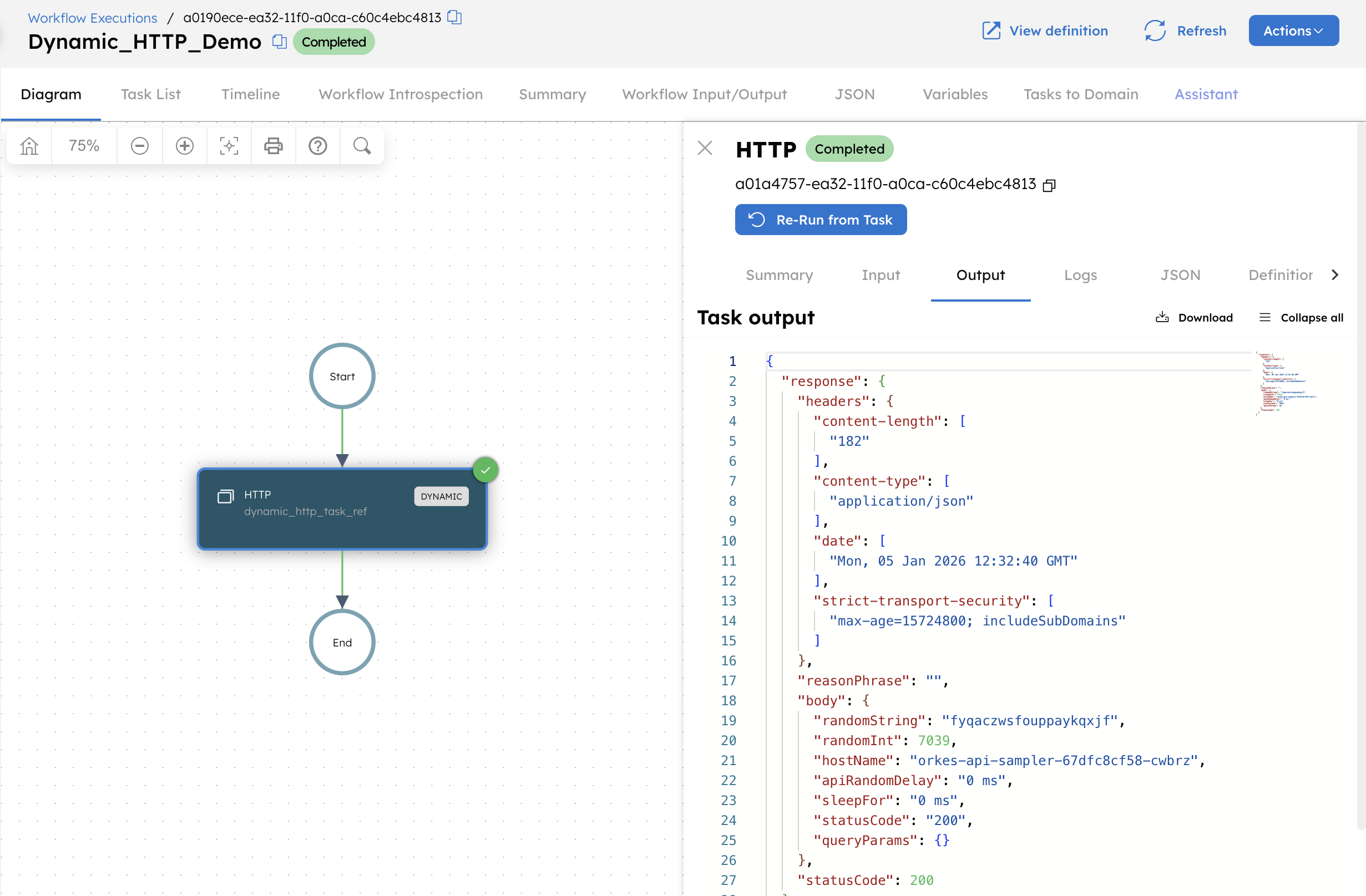 Task output of a Dynamic task