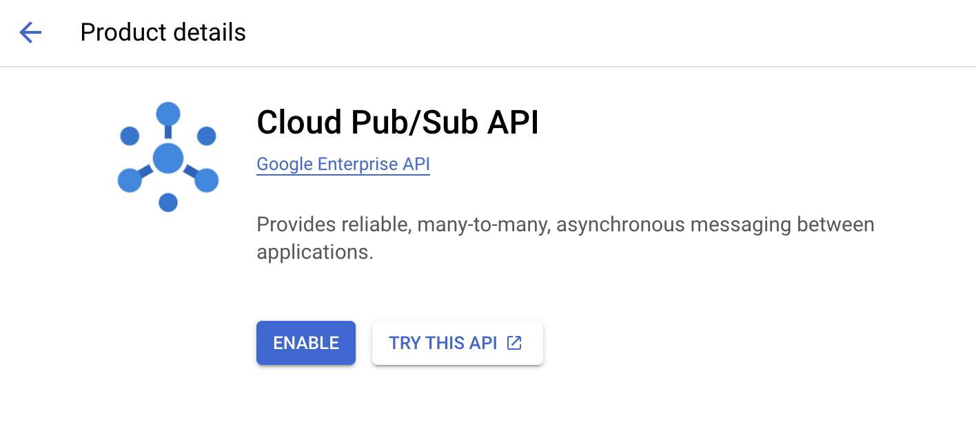 Enabling Cloud Pub/Sub API