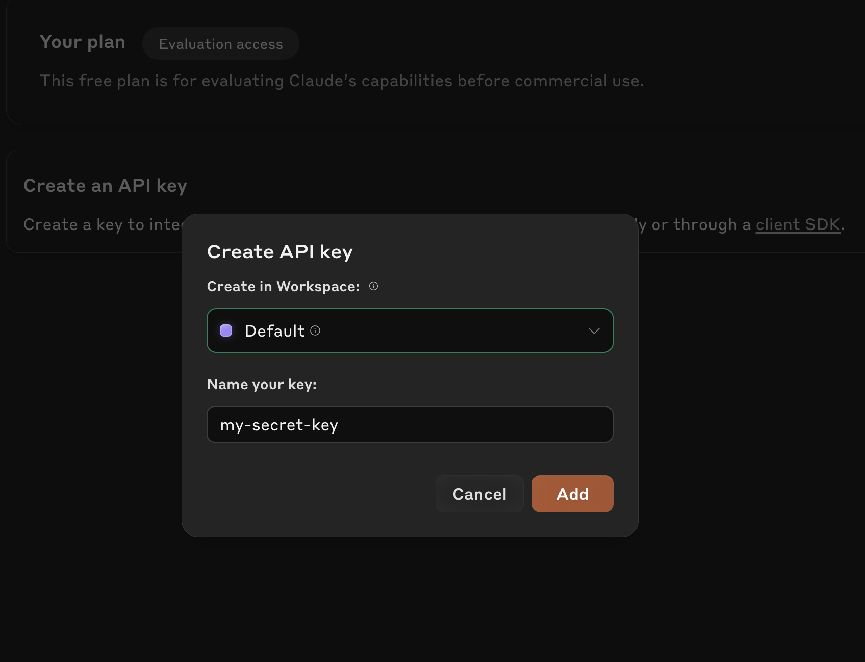 Generating API Key