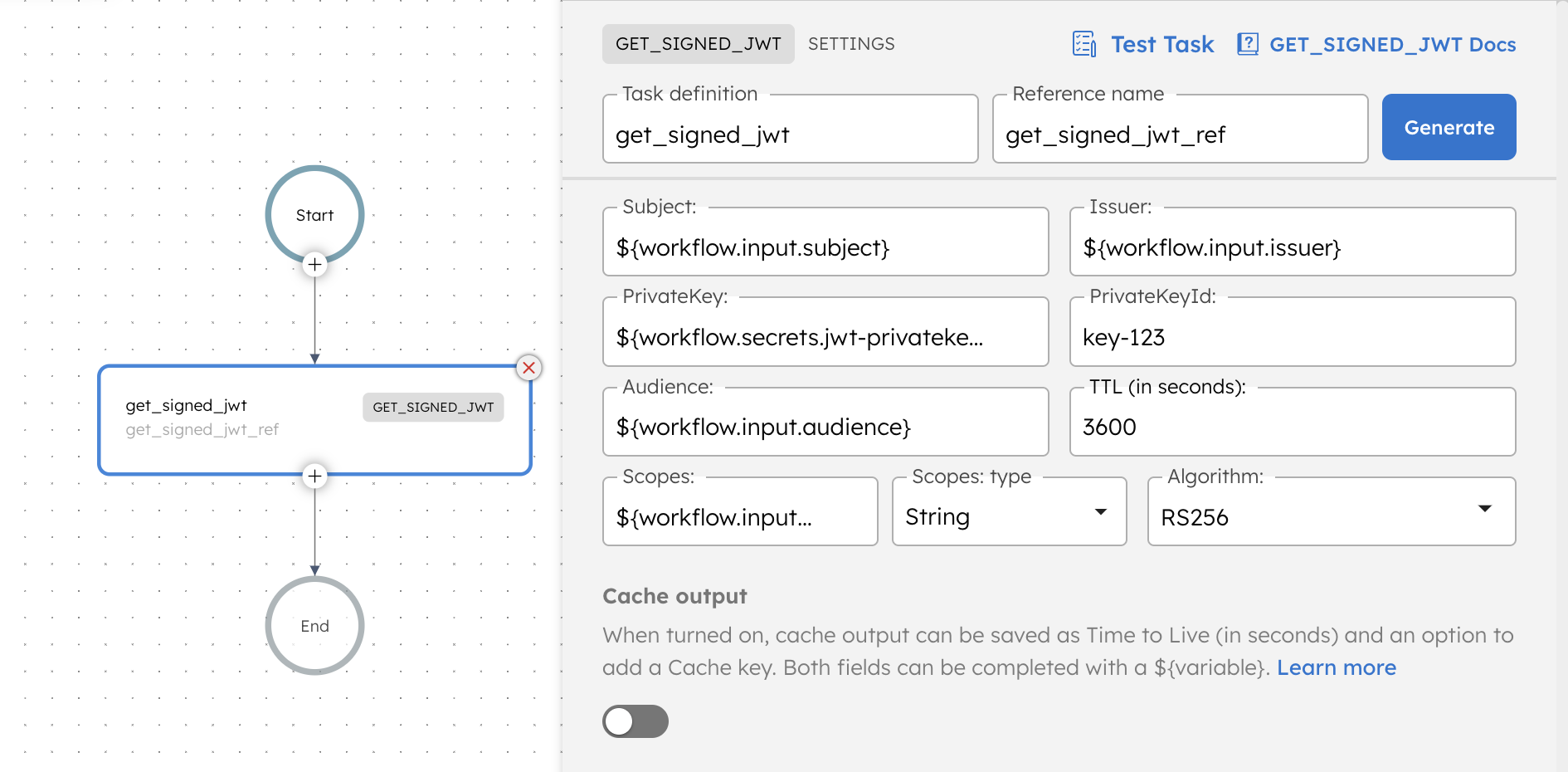 Adding Get Signed JWT task