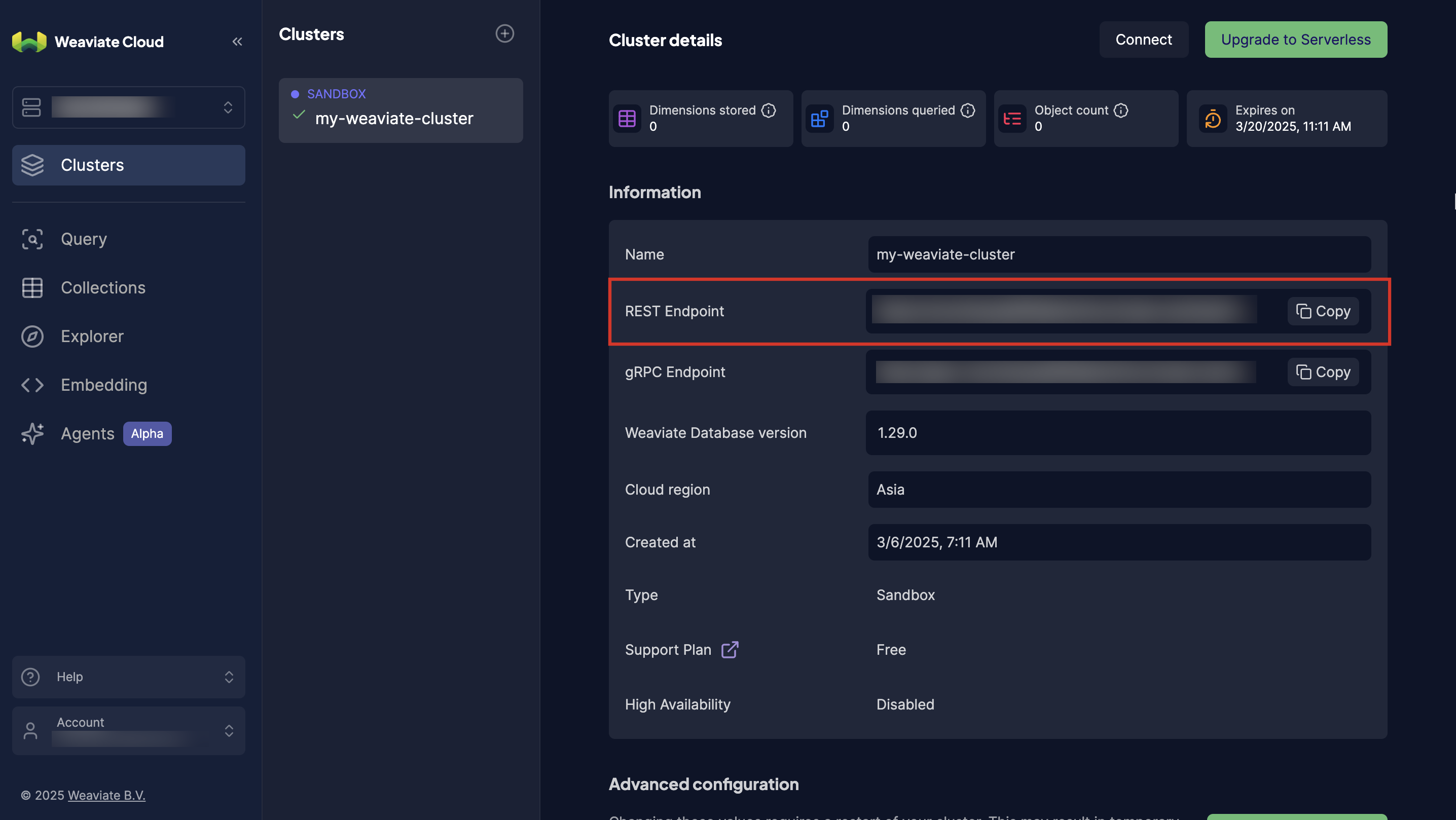 Get Weaviate Endpoint