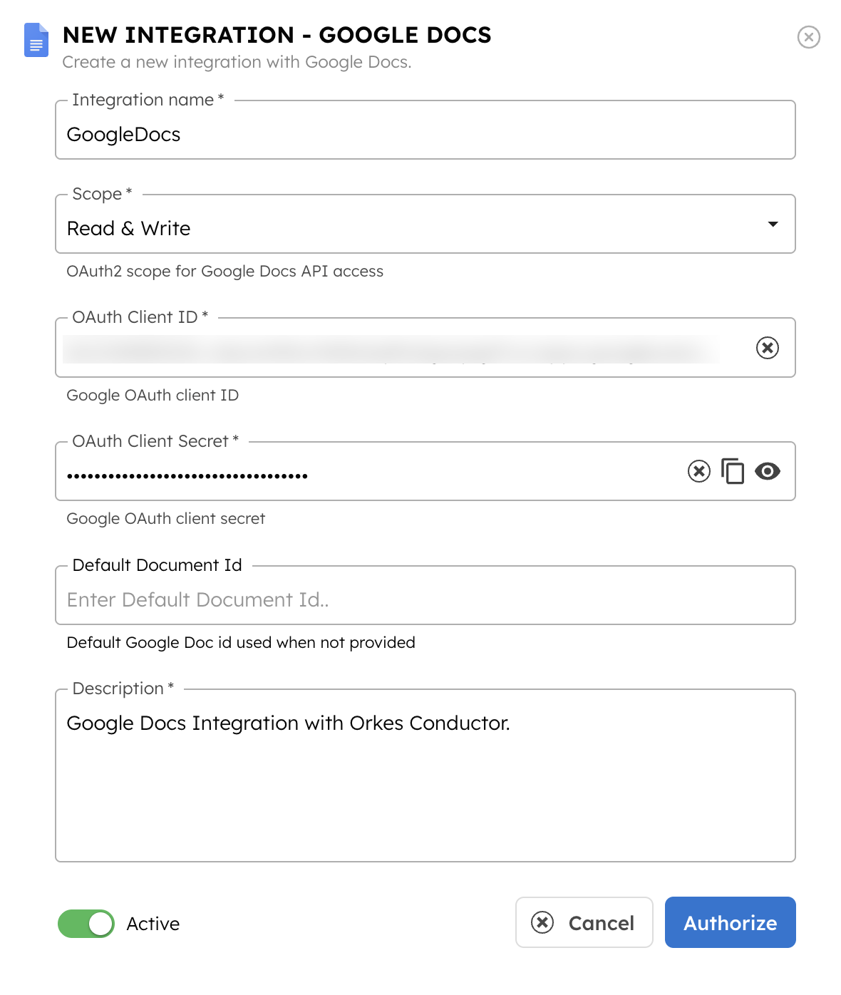 Google Docs Integration with Orkes Conductor