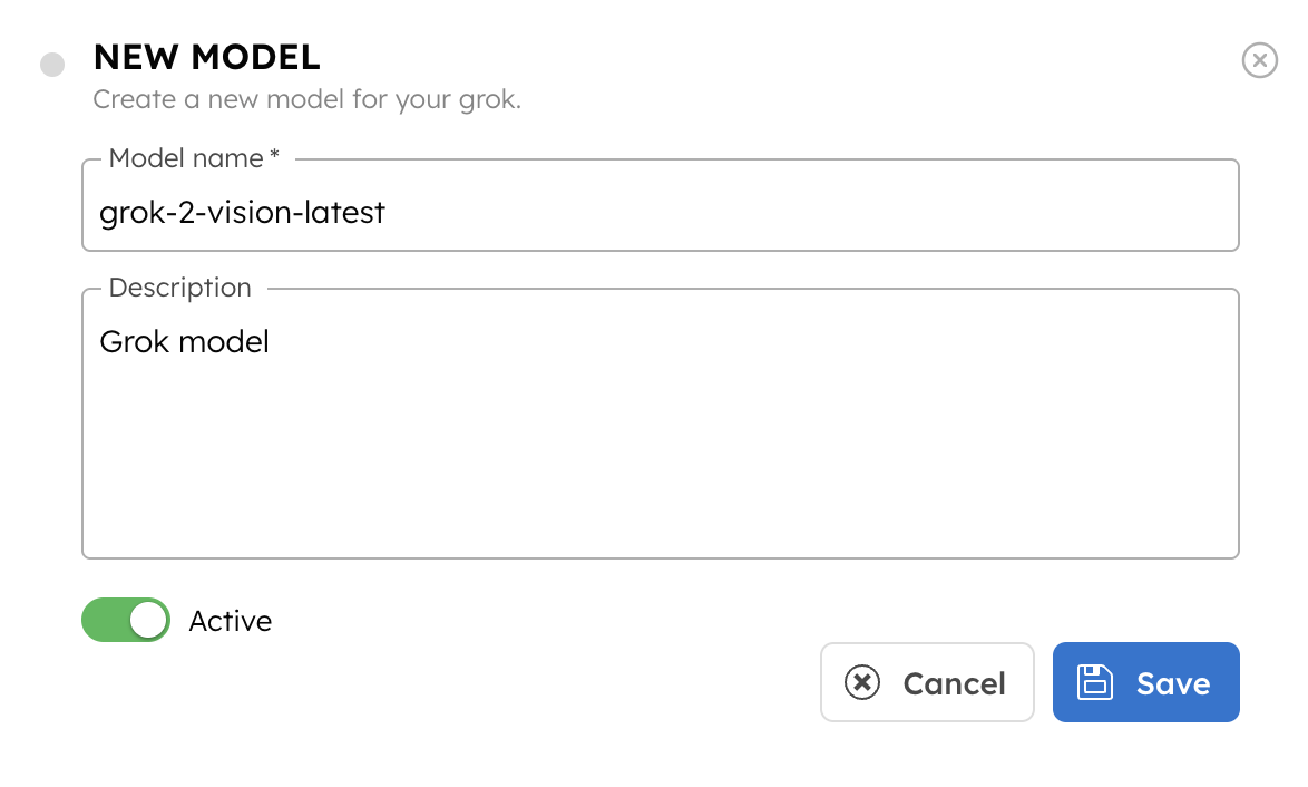 Creating new model for Grok Integration