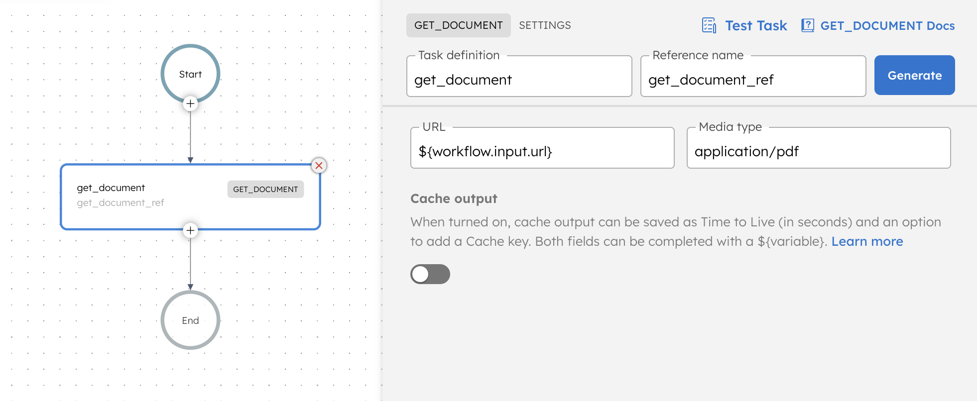 LLM Get Document Task - UI