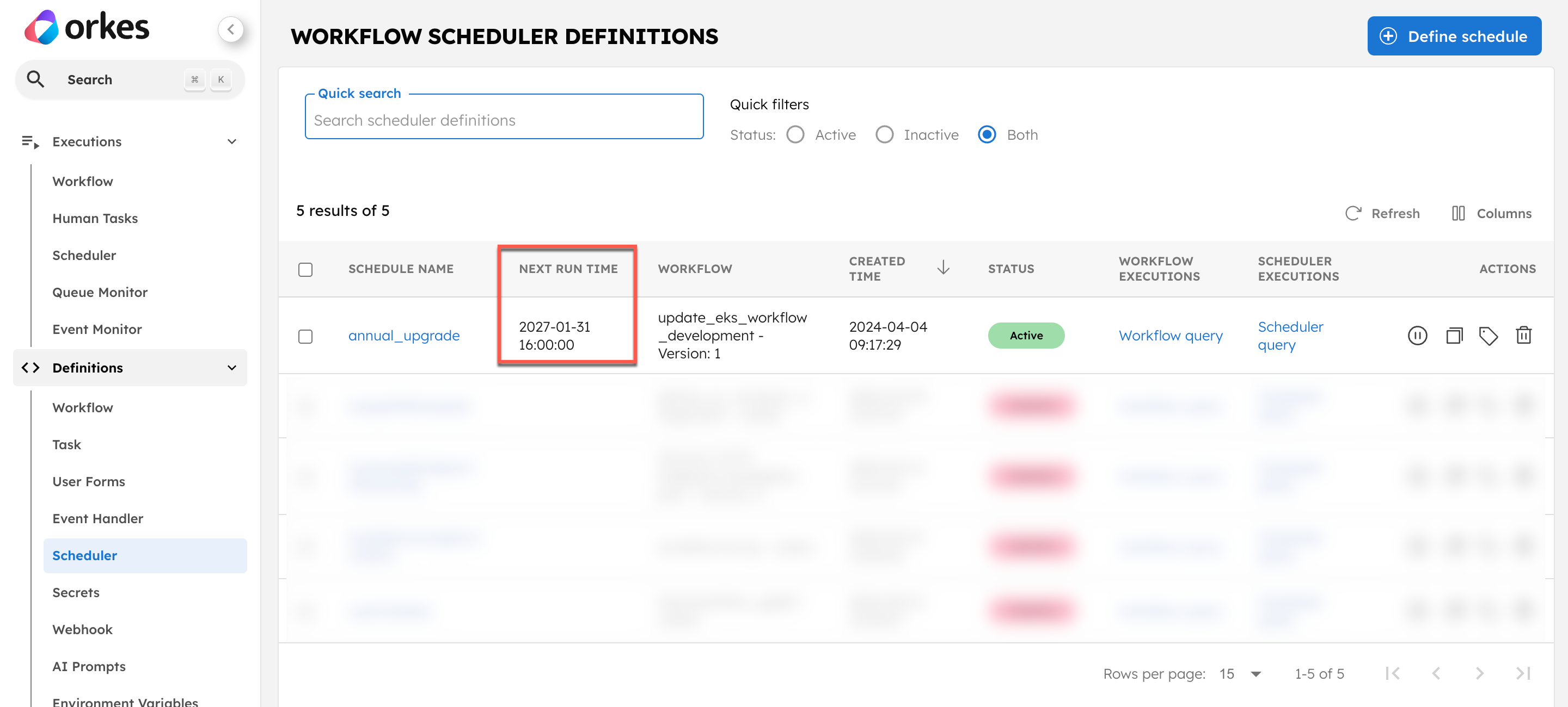Next run time of a Schedule
