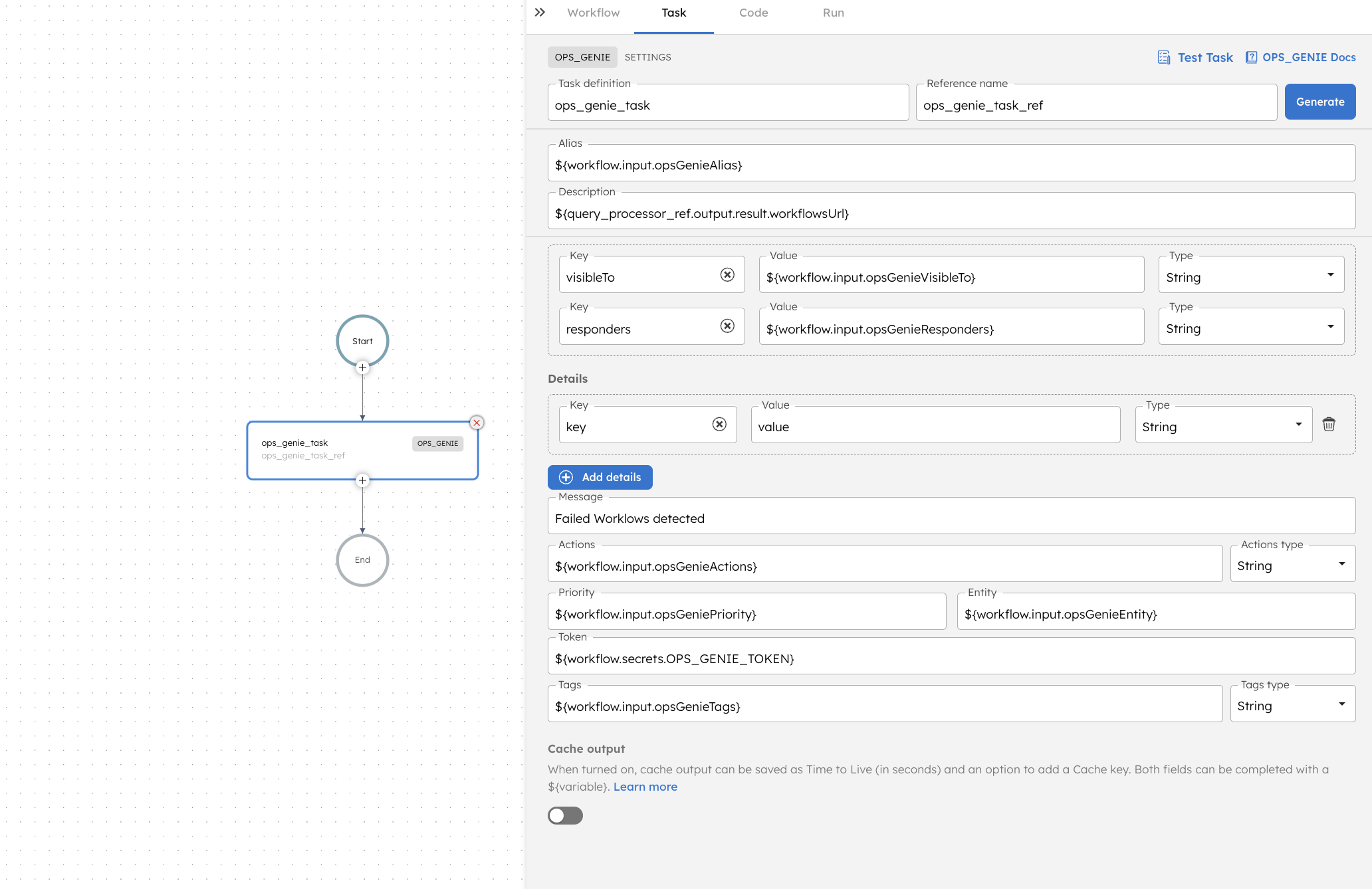 Adding Opsgenie task