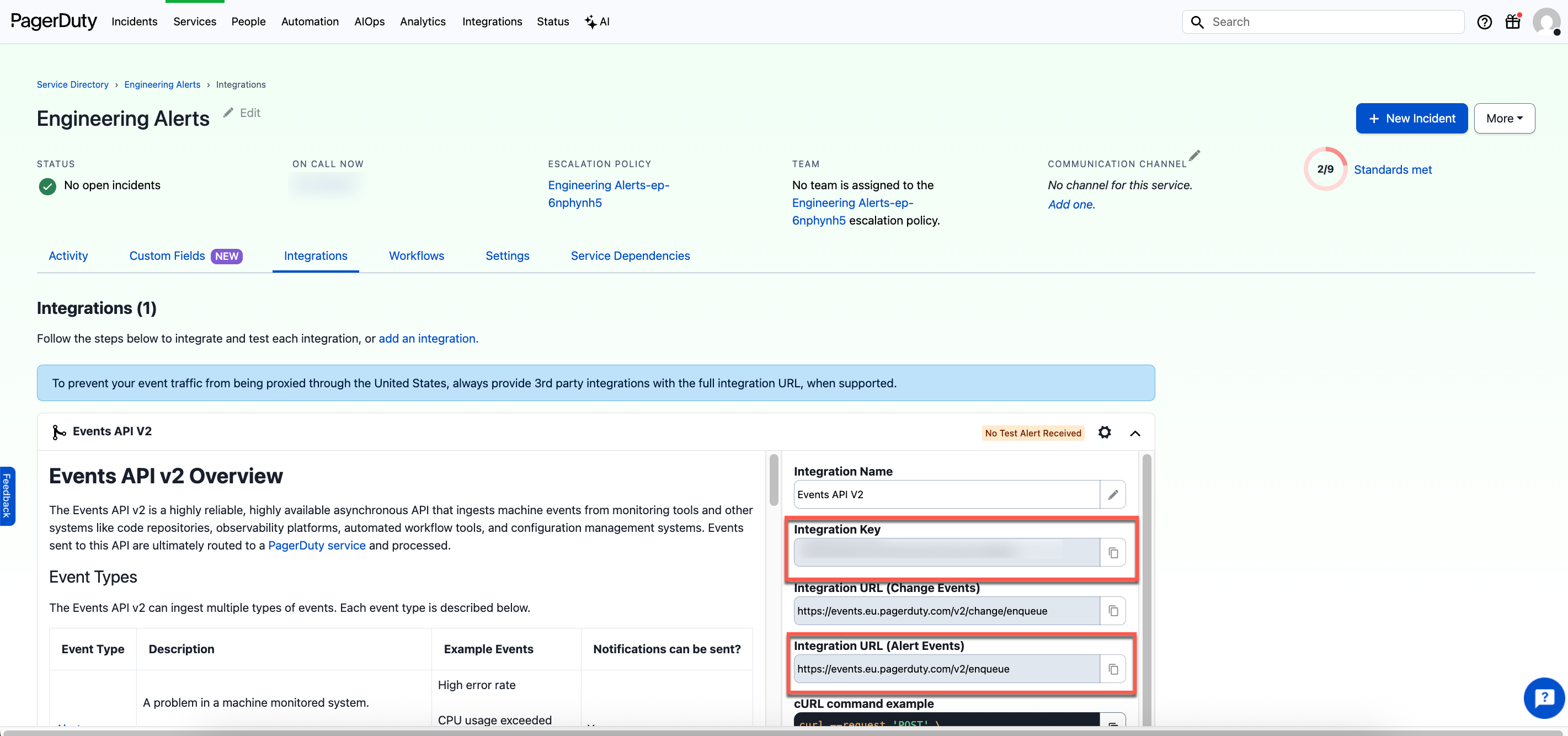 Configuring integration in PagerDuty
