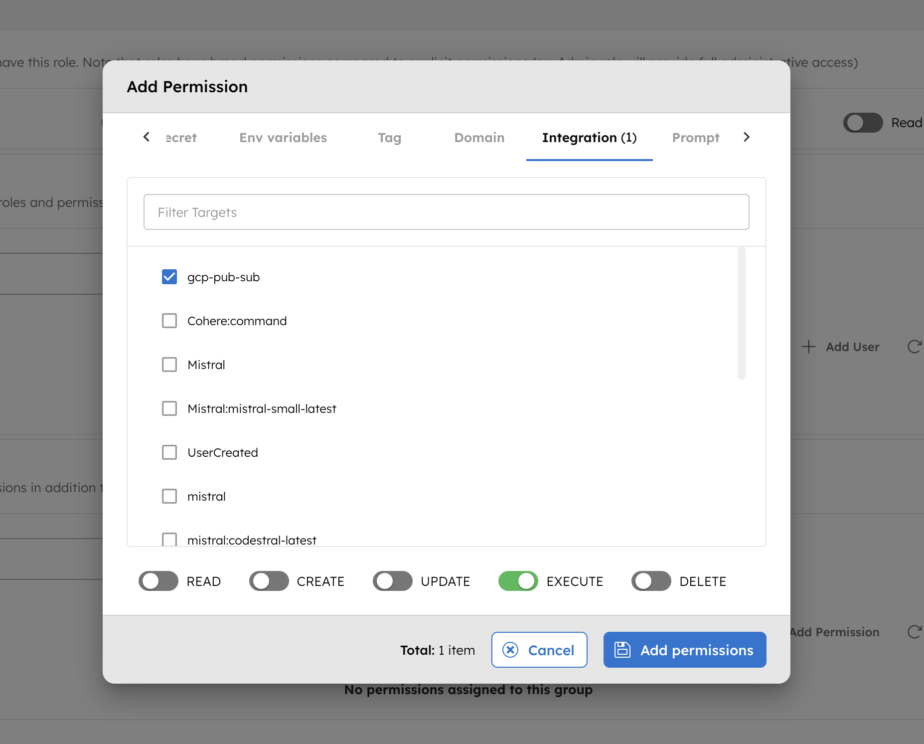 Configuring RBAC for GCP Pub Sub Integration