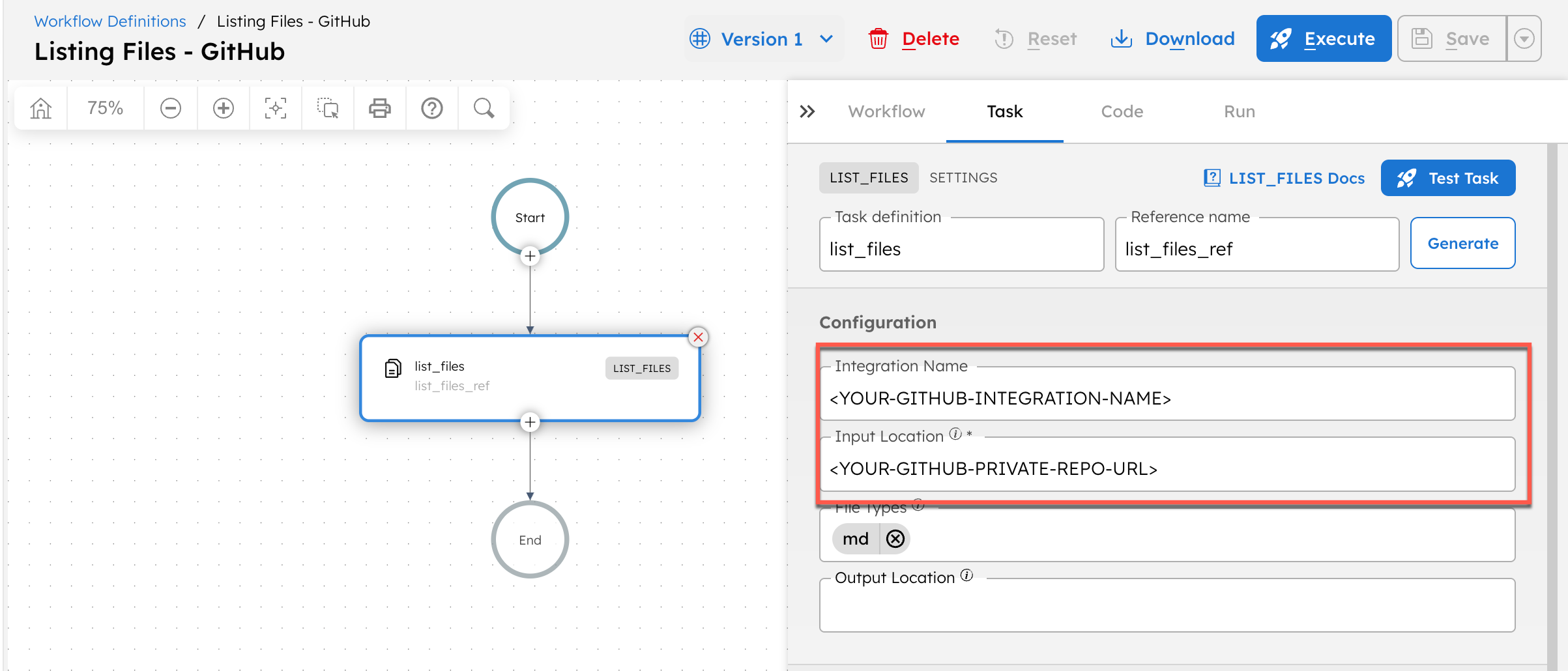 Replacing GitHub credentials in the workflow