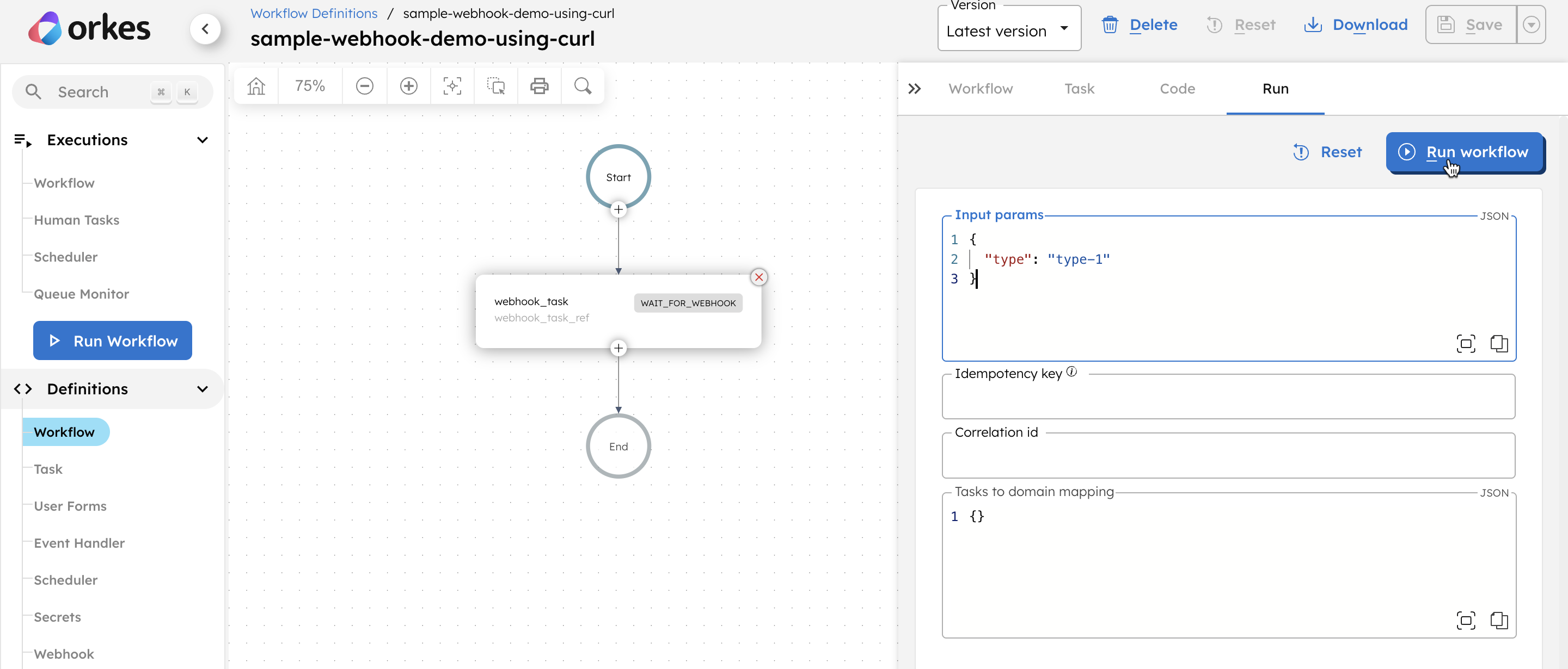Running the workflow