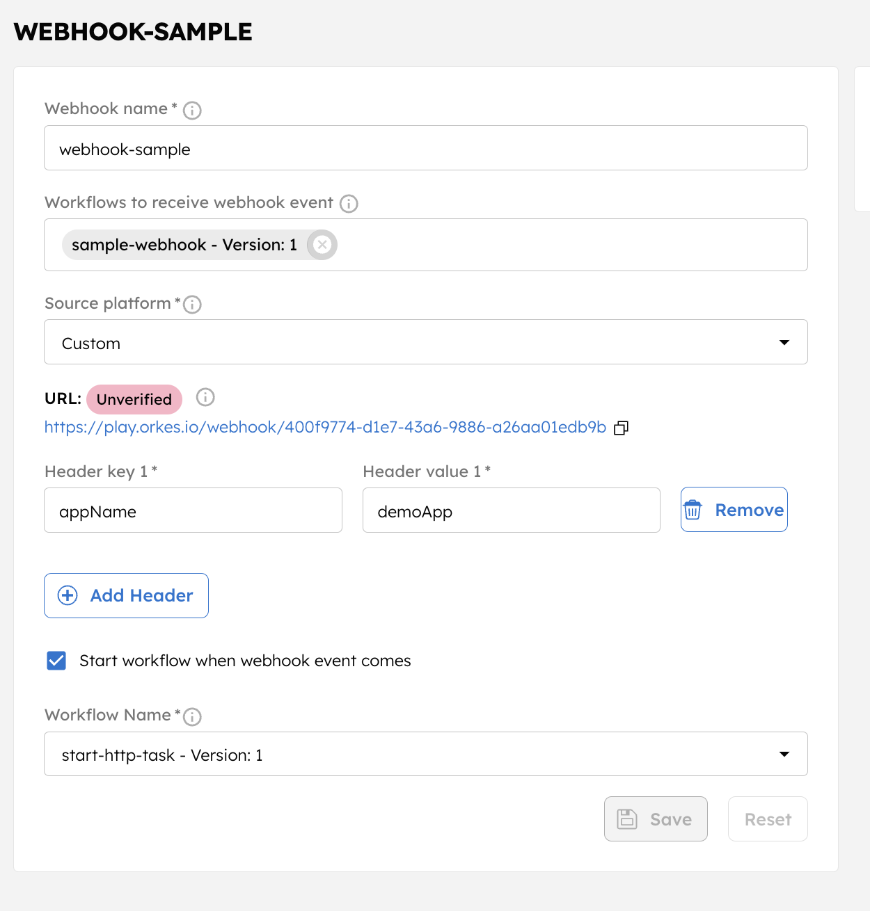 Webhook example