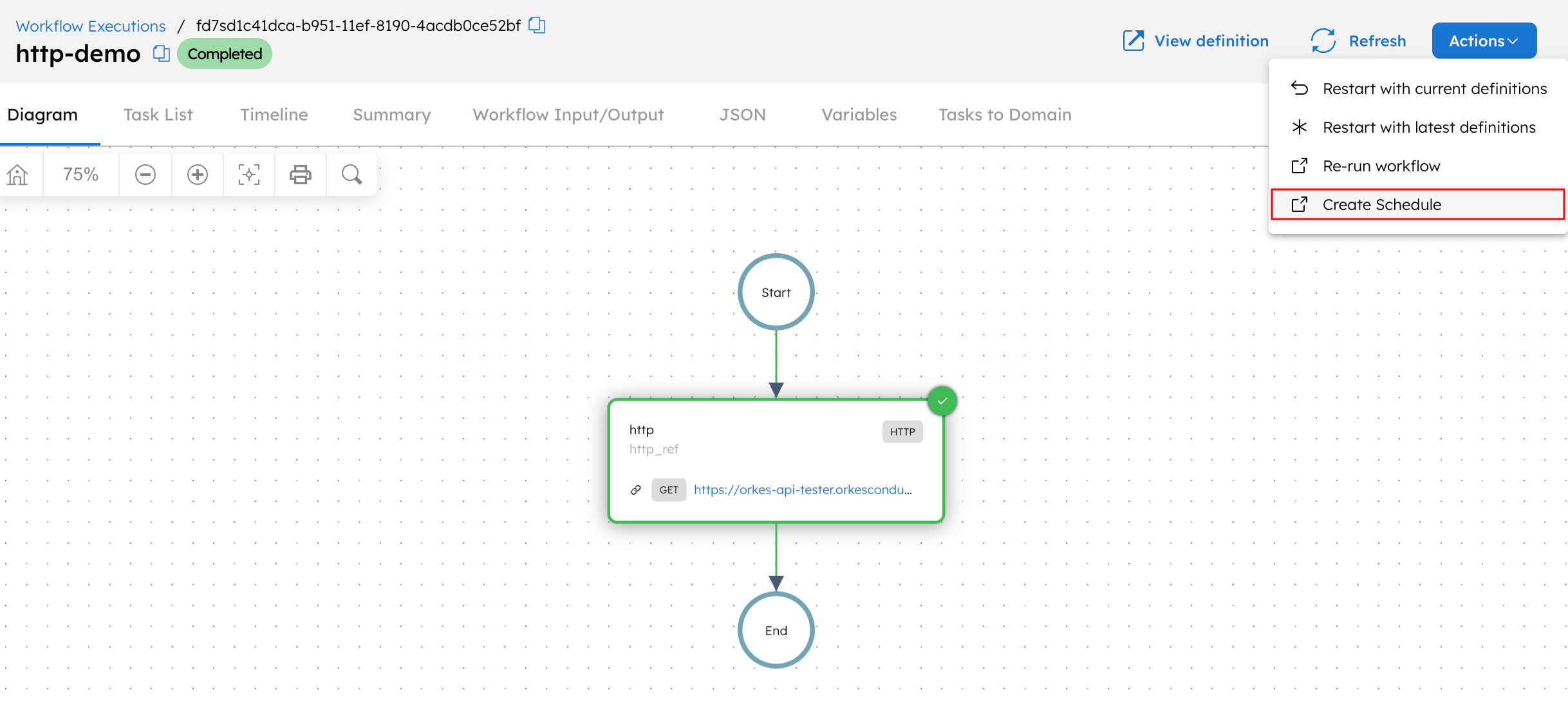 Workflow scheduling from executions