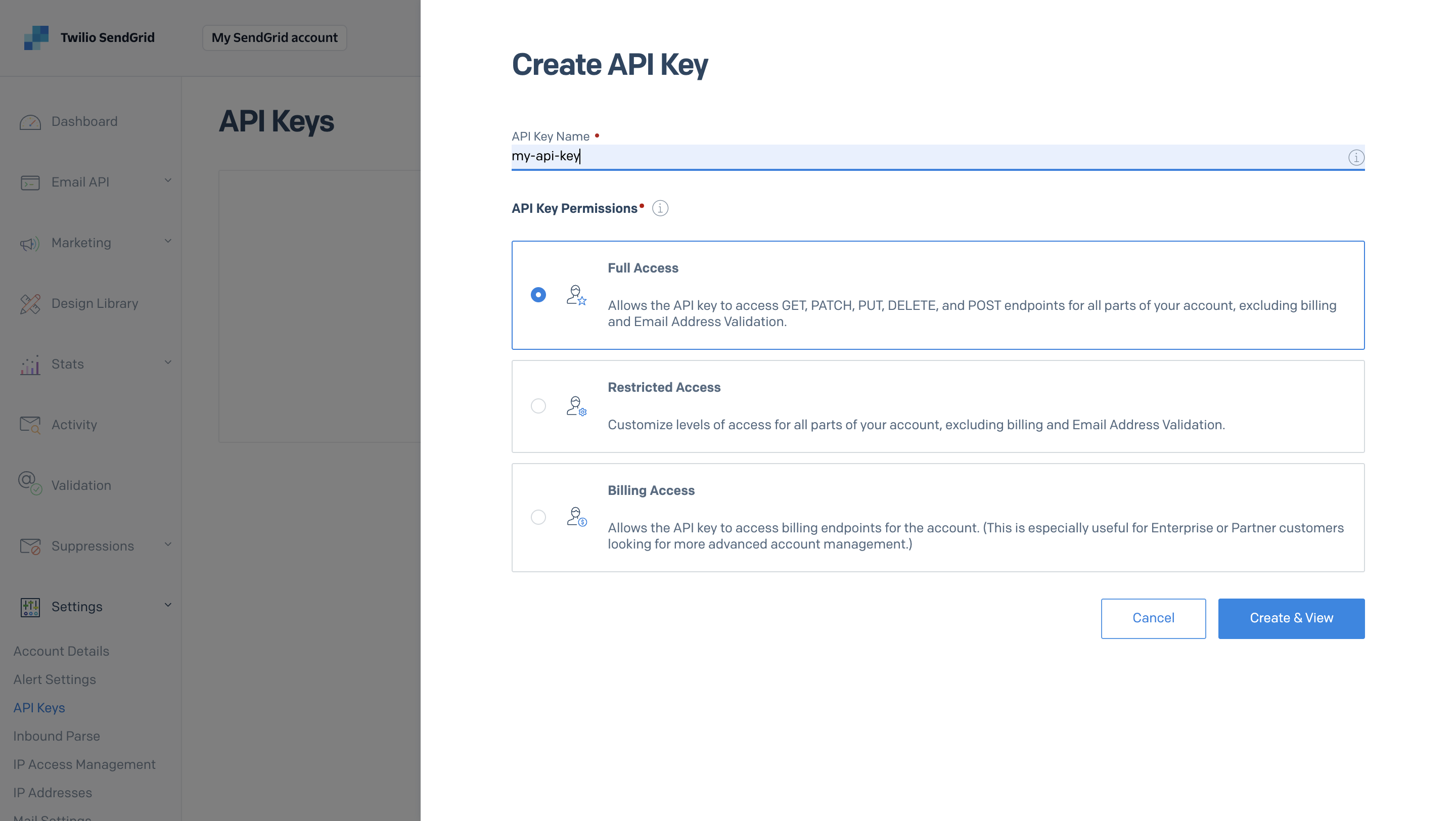 Getting SendGrid API Key