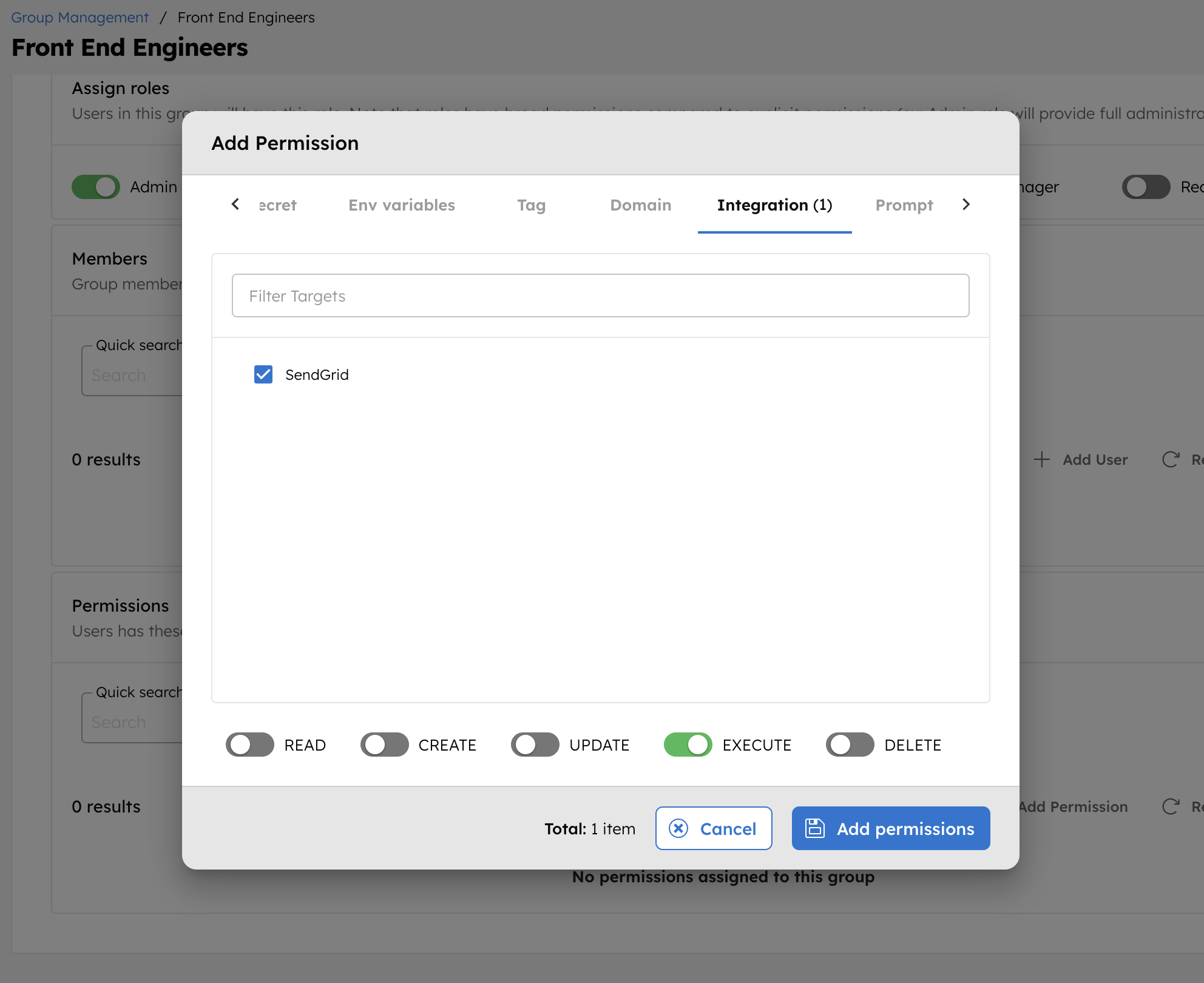 Add Permissions for Perplexity Integration