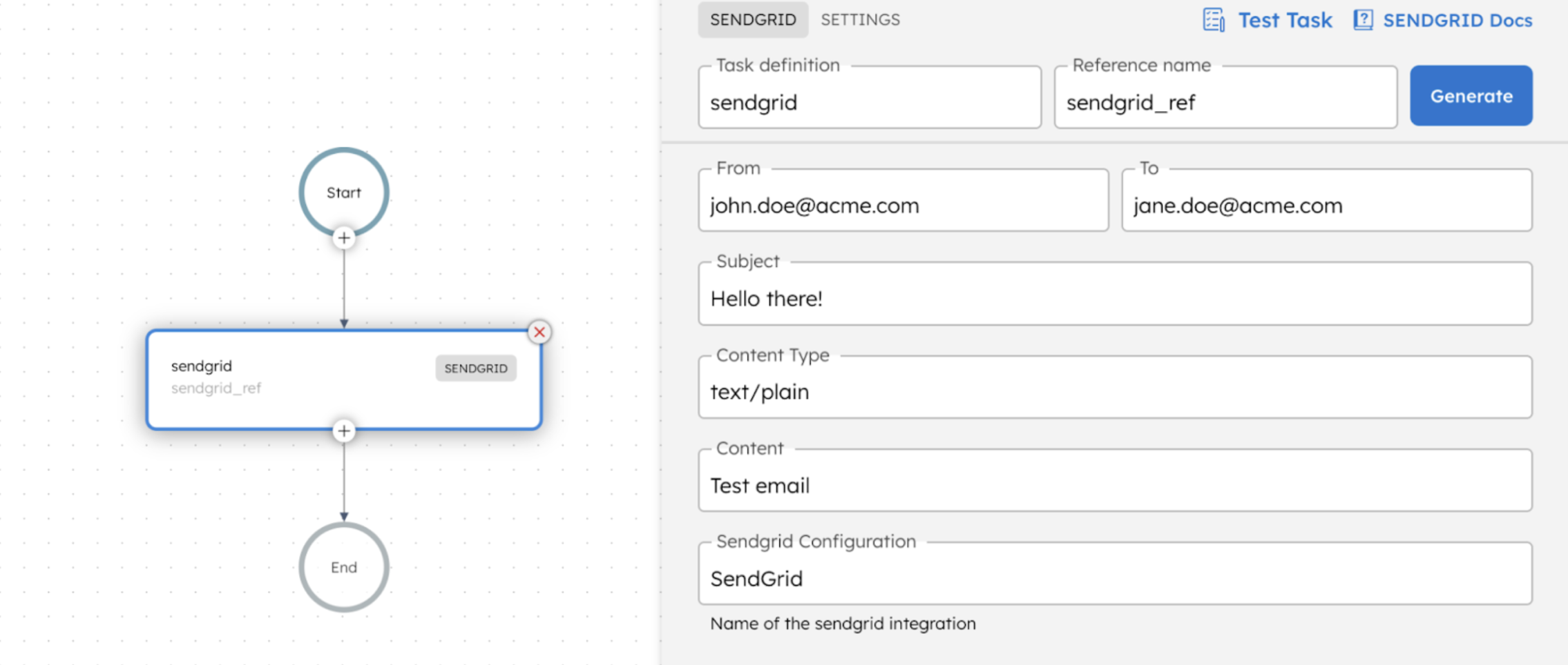 Adding SendGrid task
