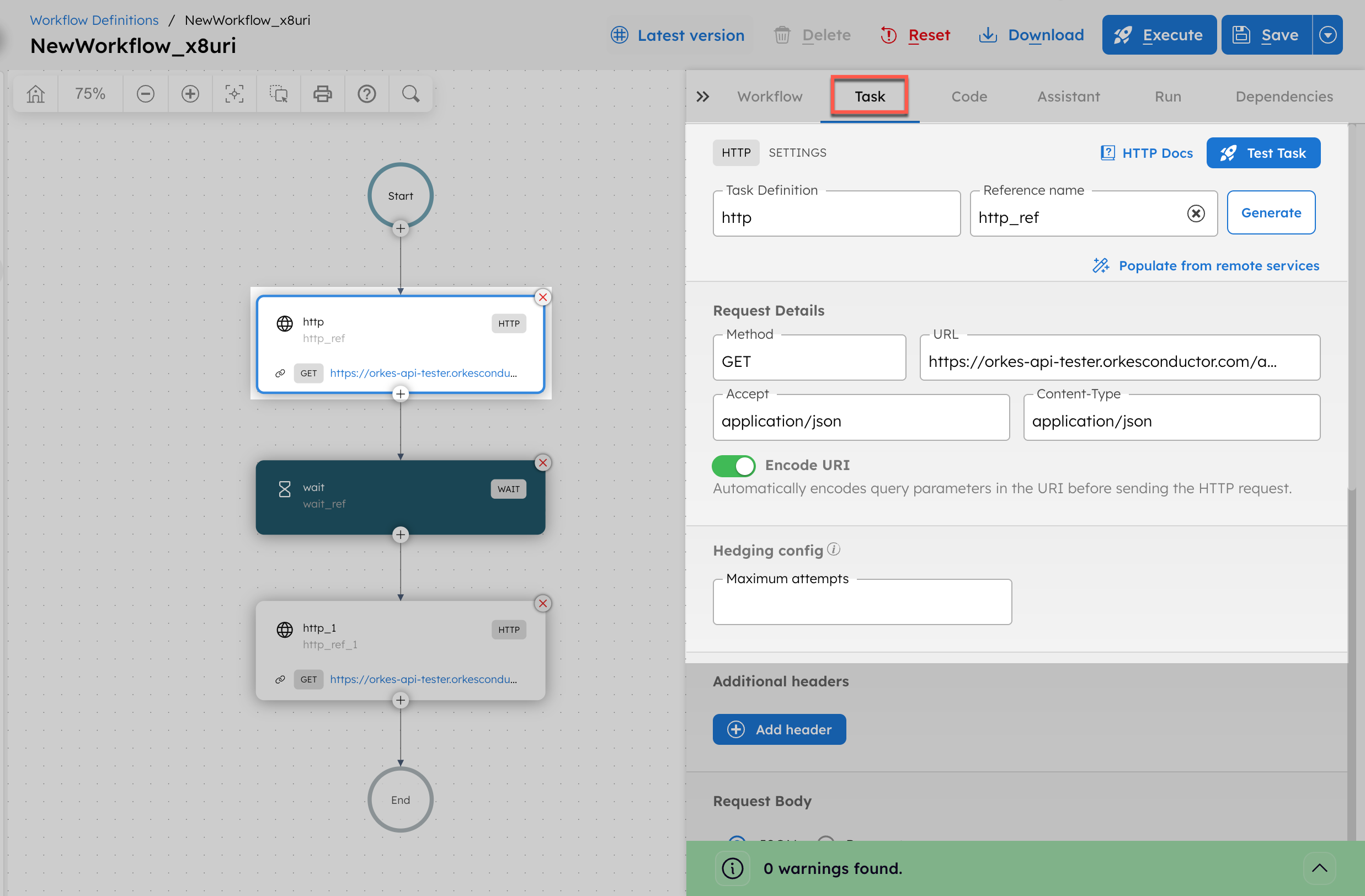 Configuring task parameters using Conductor UI