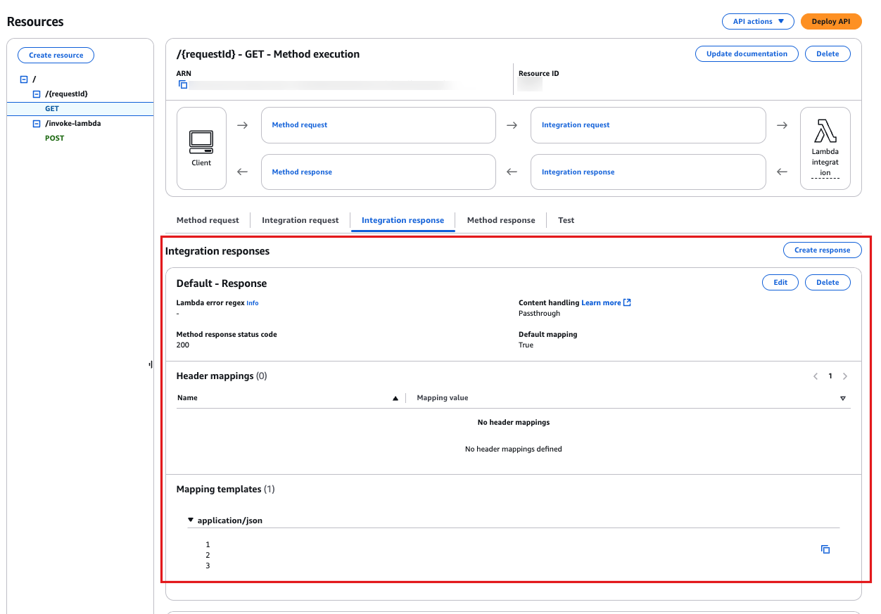 Integration response configuration