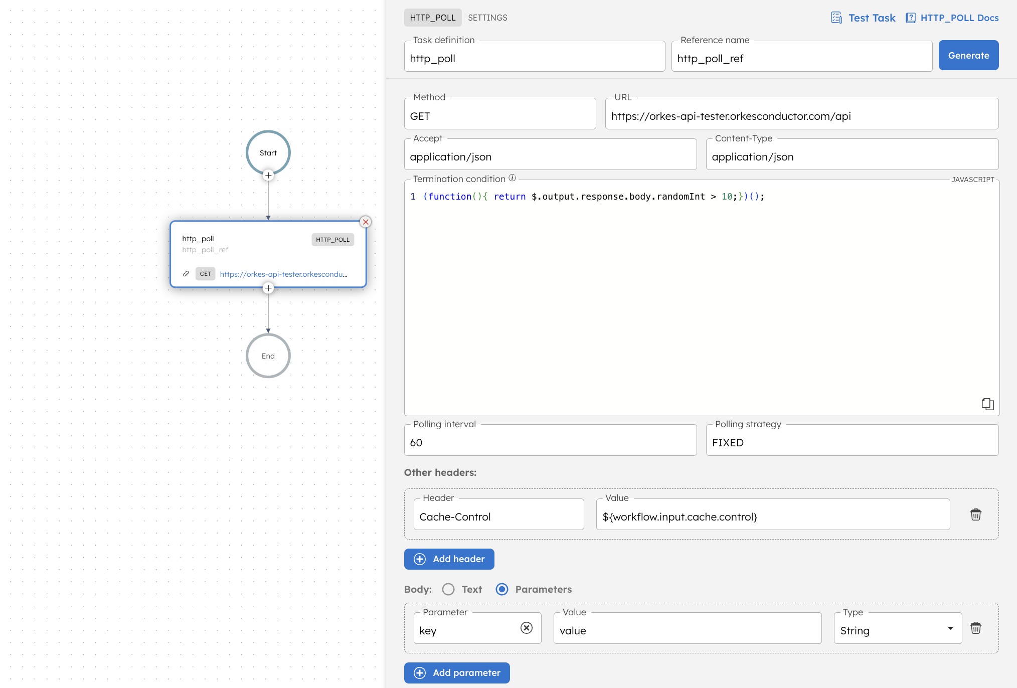 Adding HTTP Poll Task
