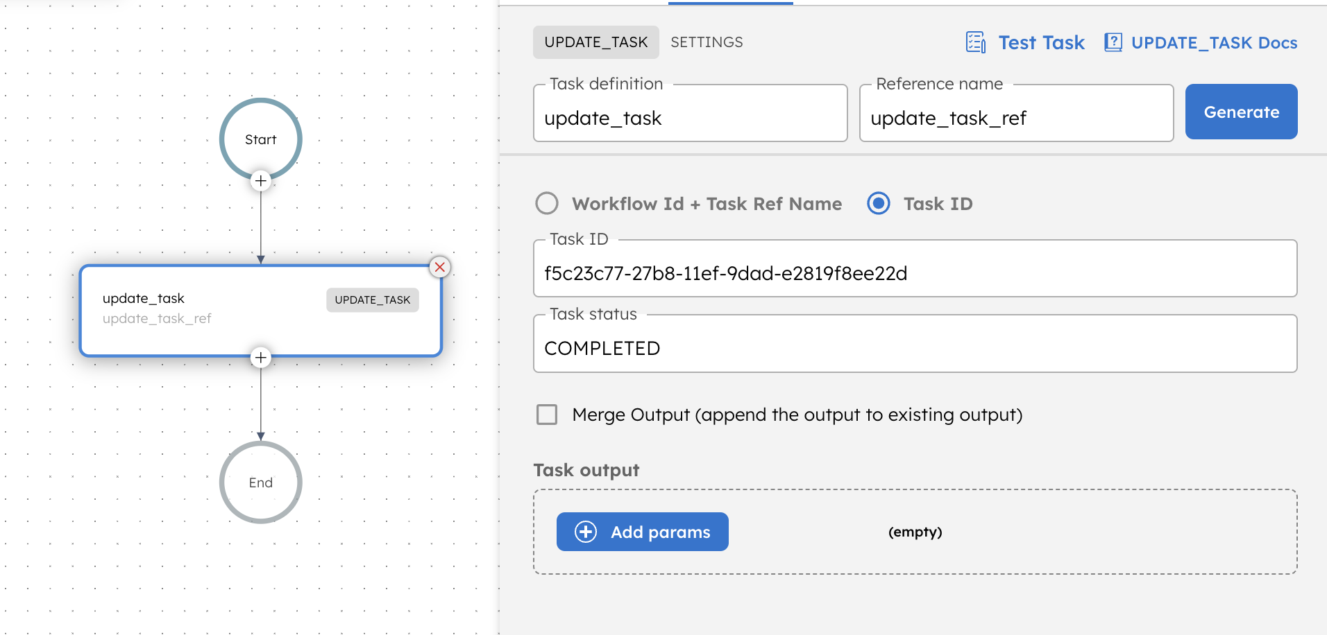 Adding Update task