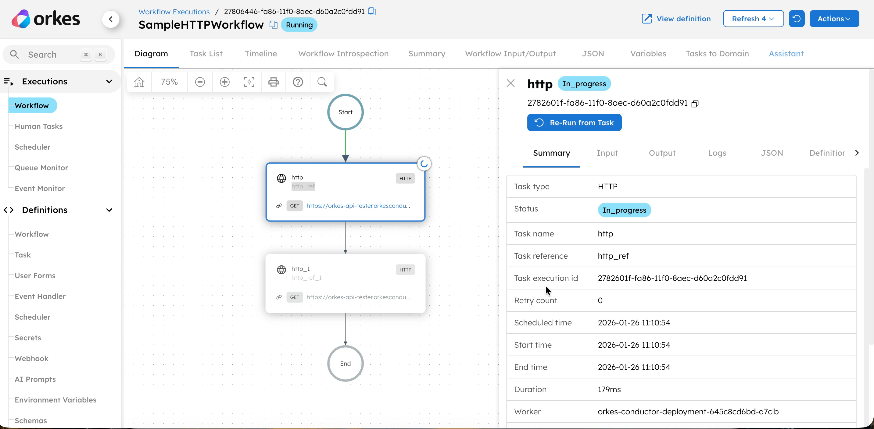 Update a task's status in Conductor UI