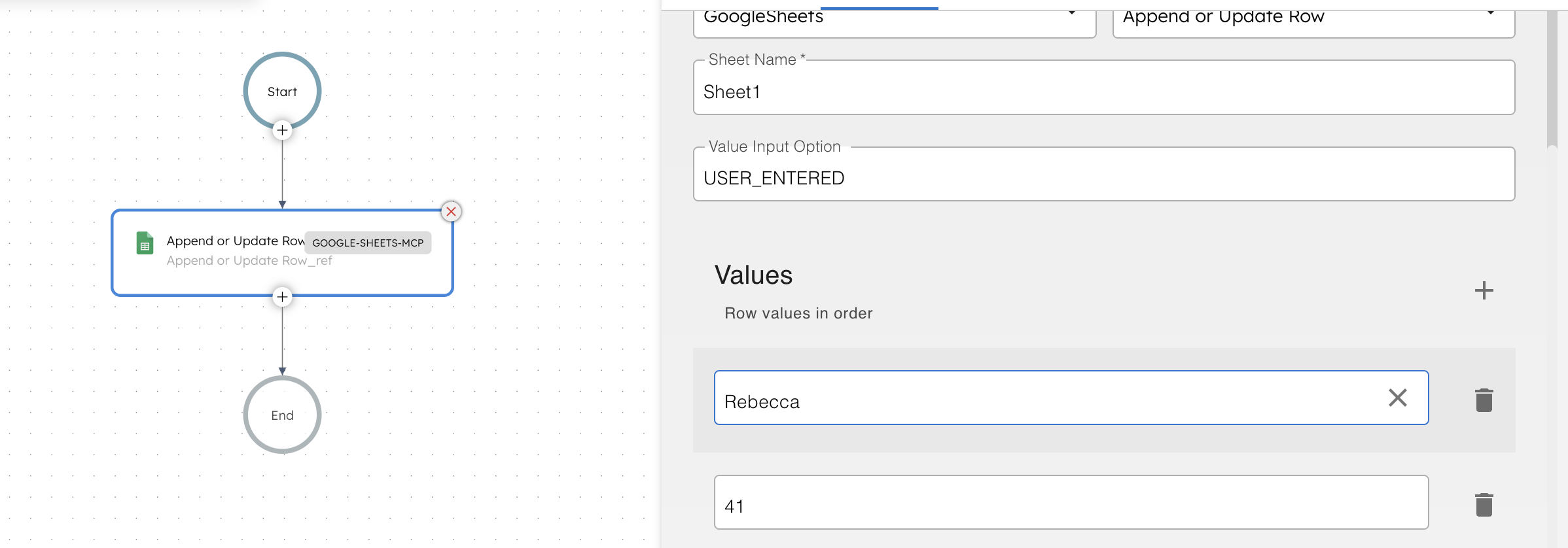 Updating a Google Sheet using Conducto