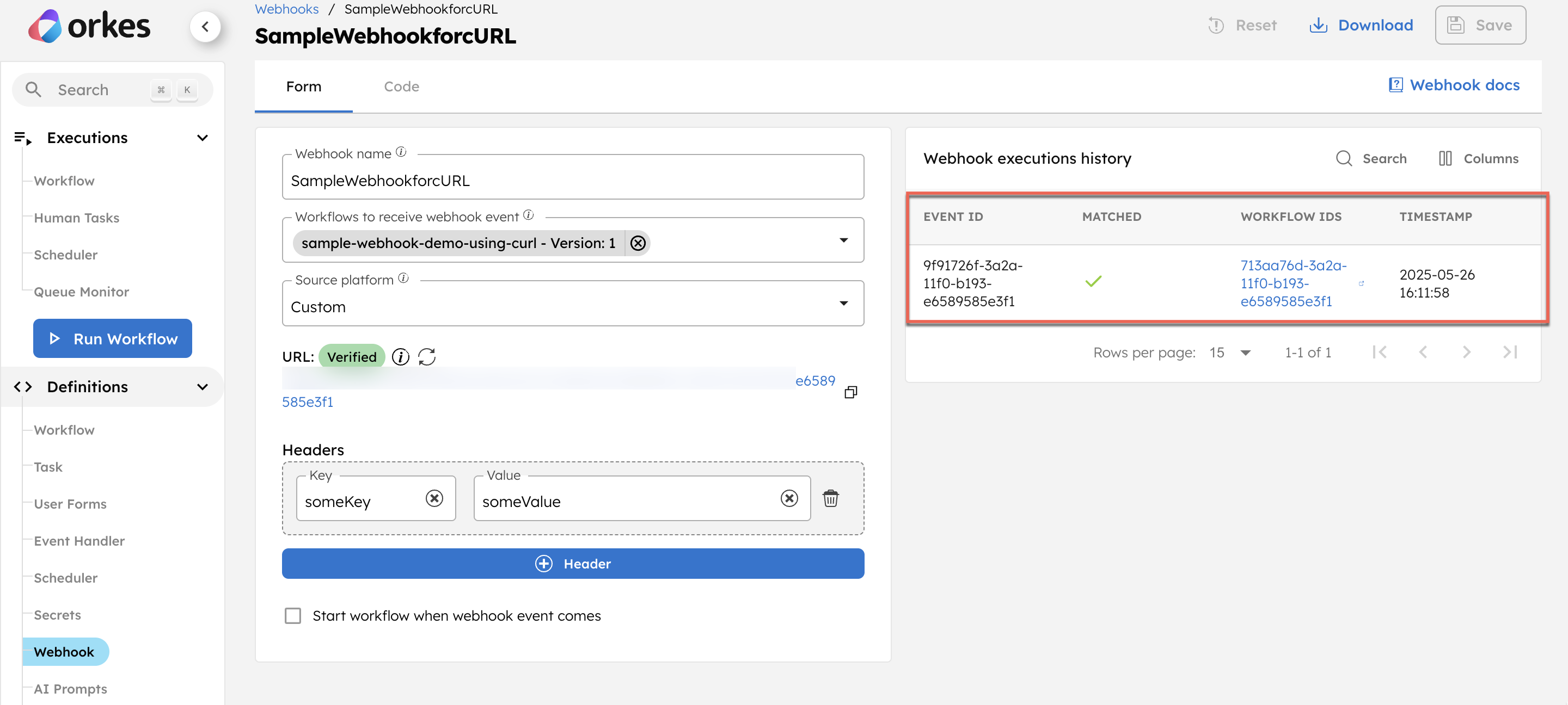 Verified Webhook