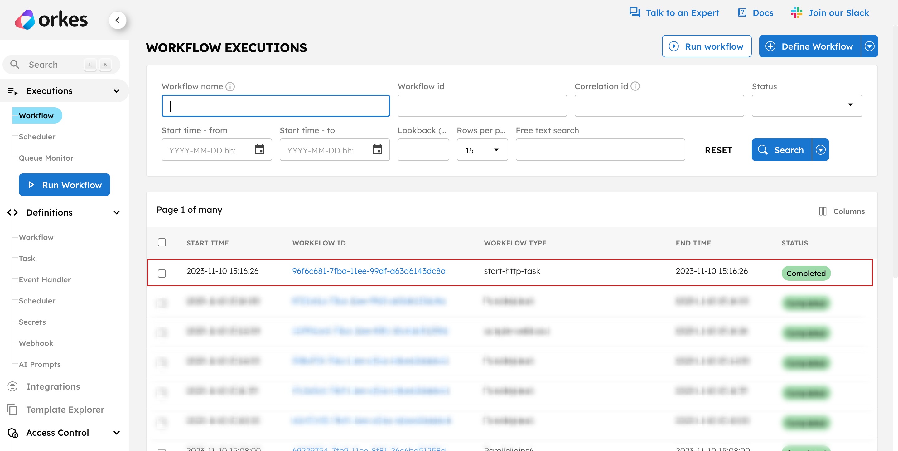 Workflow triggered when request came from Postman