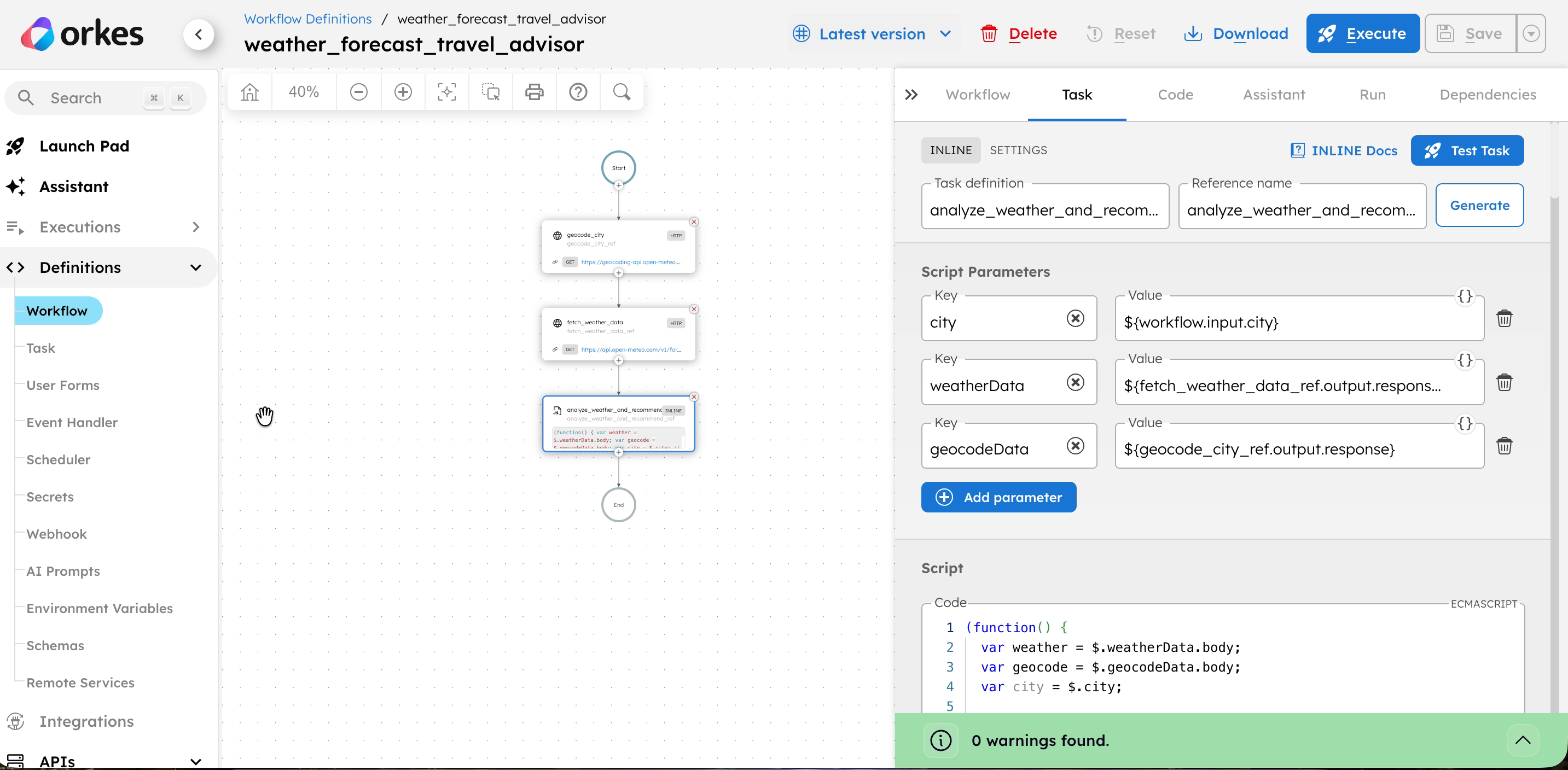 UI workflow configuration features