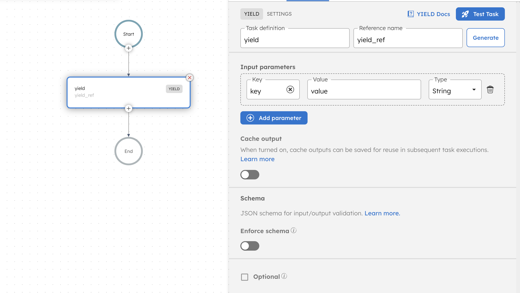 Adding yield task