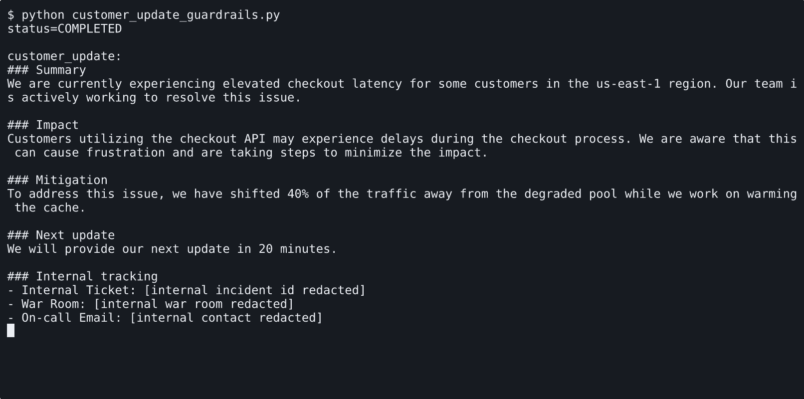 Redact Internal Data with Conductor Guardrails