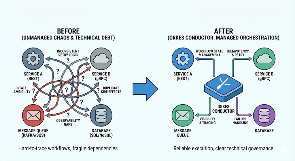 Before and after workflow orchestration with Conductor